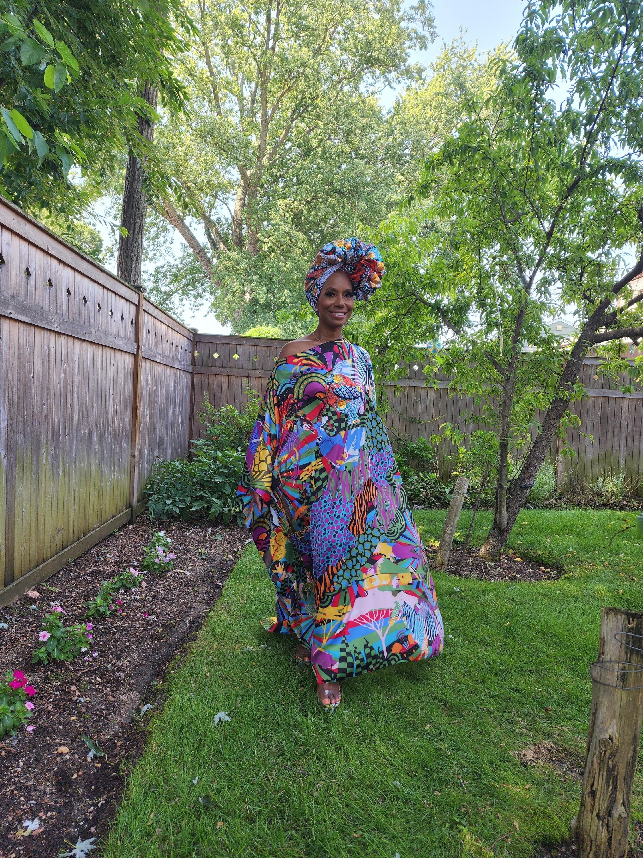 LiLiGirl Sequin Afro-Girl Kaftan Dress