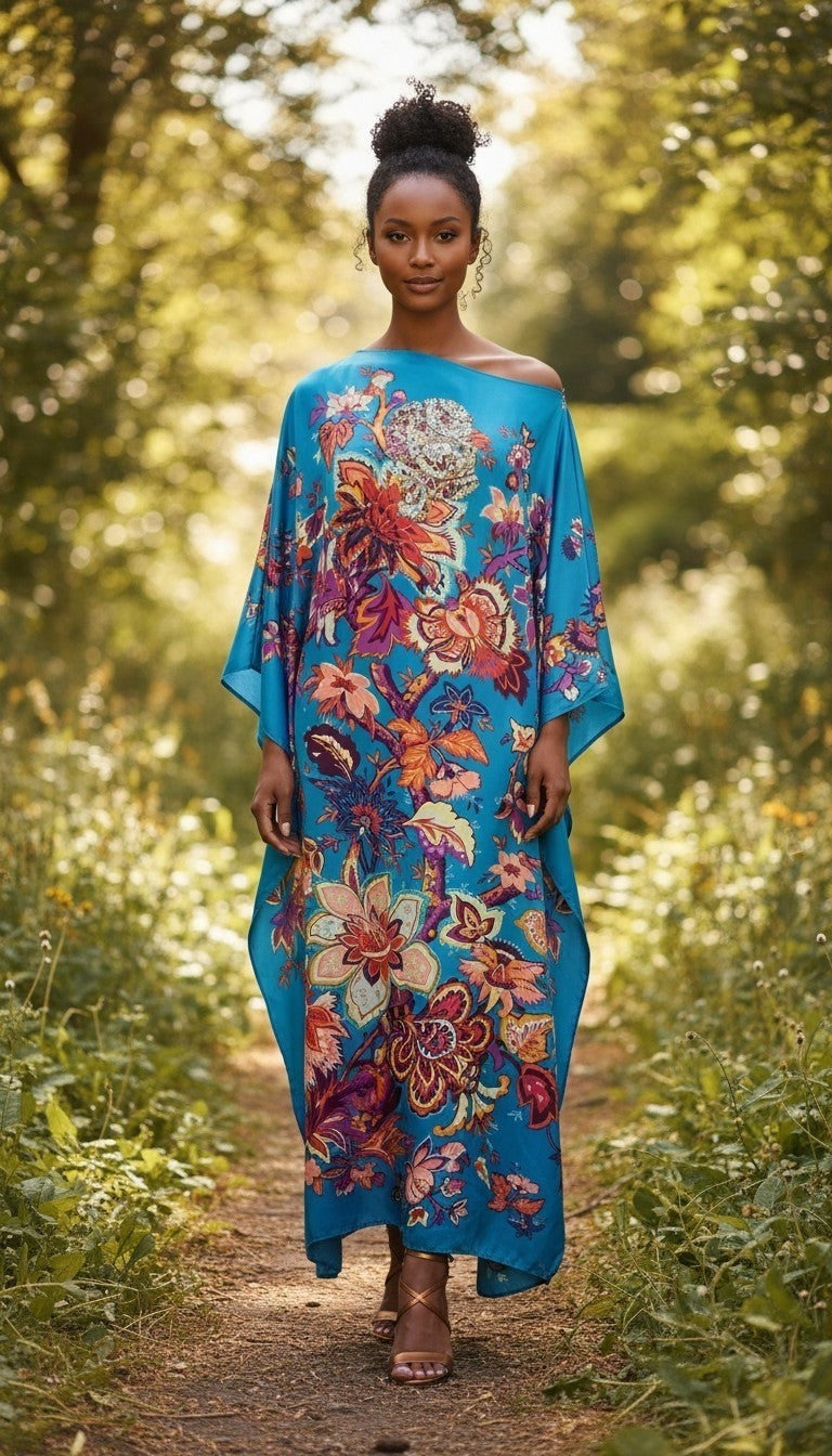 Sequin Afro-Girl Kaftan Dress
