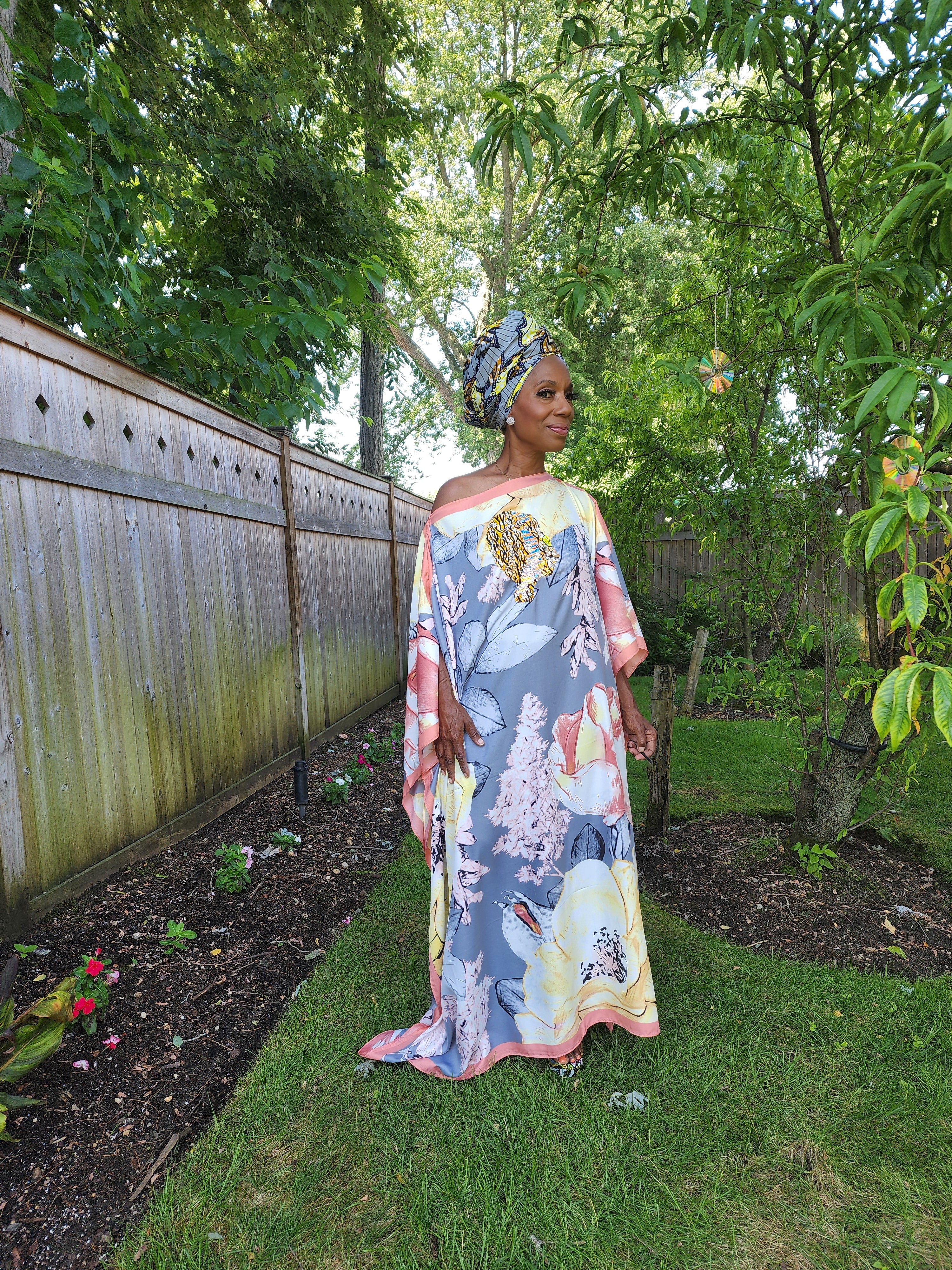 Sequin Afro-Girl Kaftan Dress