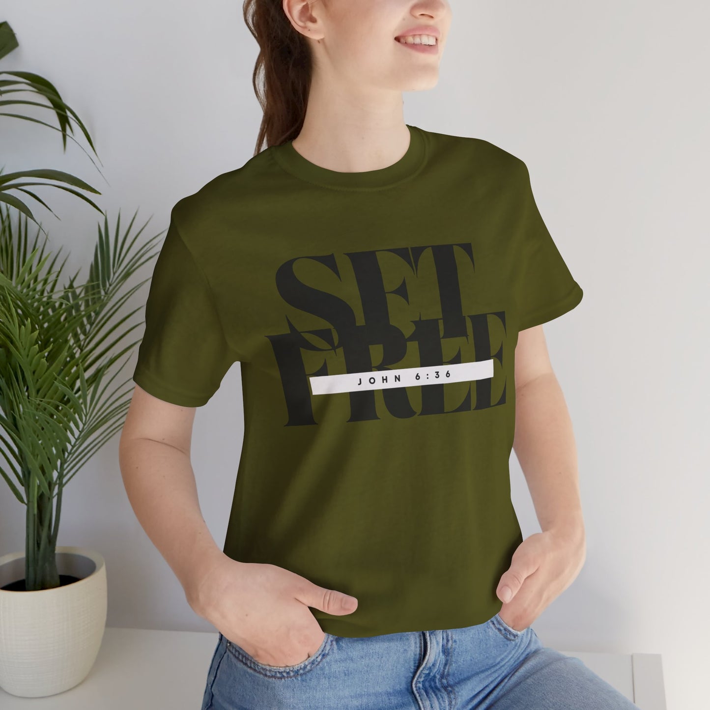 Set Free Unisex Short Sleeve Tee – Inspirational Christian Shirt