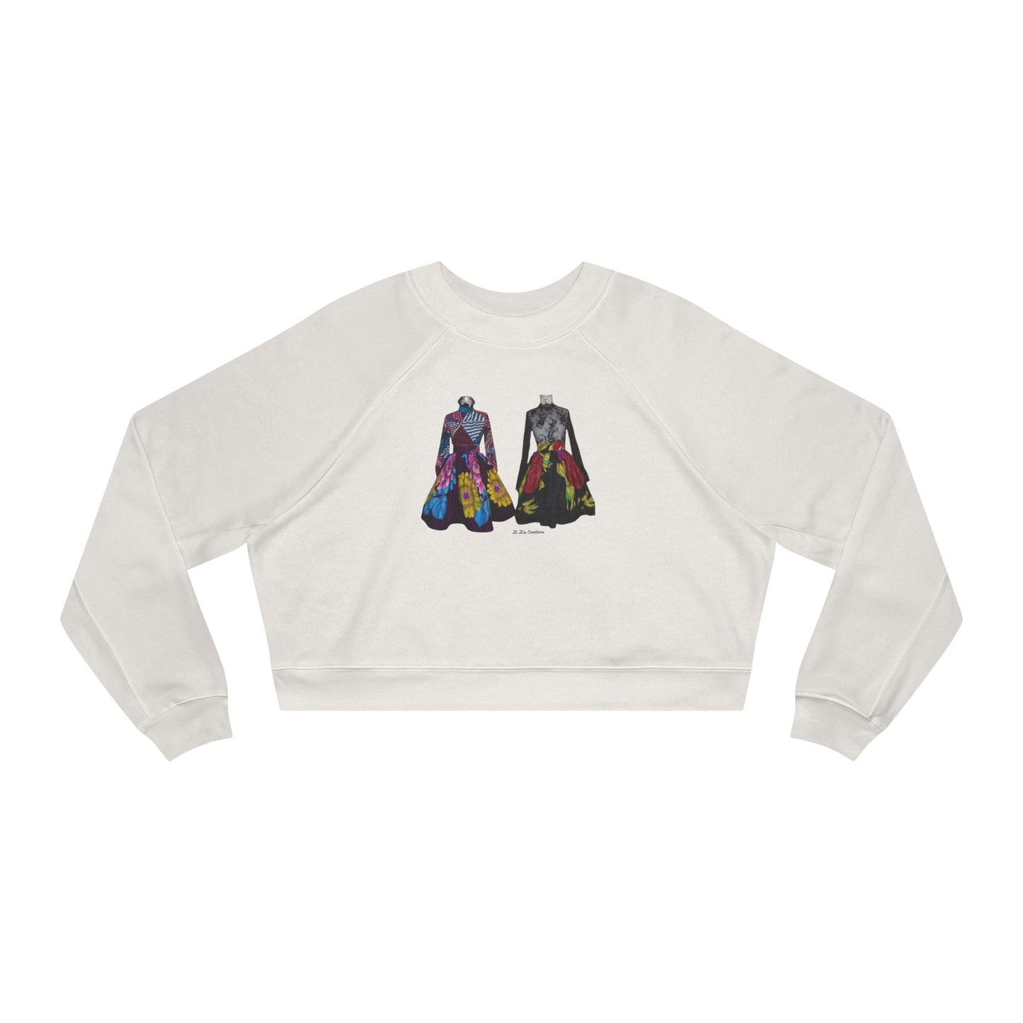 Artistic Women's Cropped Fleece Pullover – Colorful Design for Fashion Lovers