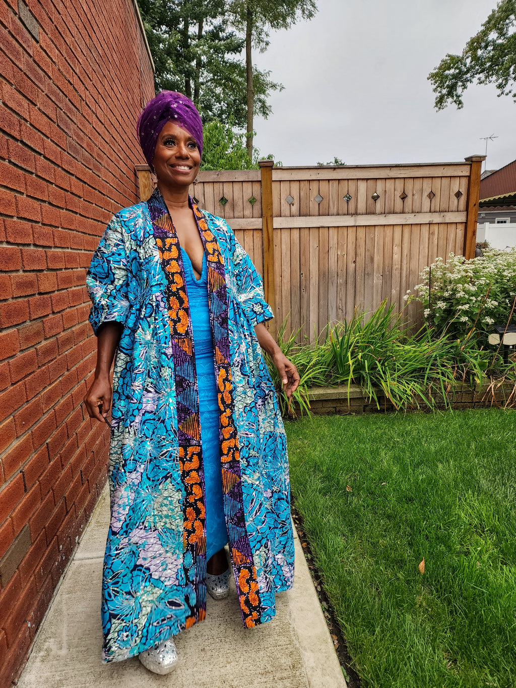 Sequin Harusi Kimono, Sequin Embroidered Bridal Kimono, African Print Duster Robe, Sequin Embroidered Sequin Harusi Kimono, Bridal Kimono, Full Length Gown
