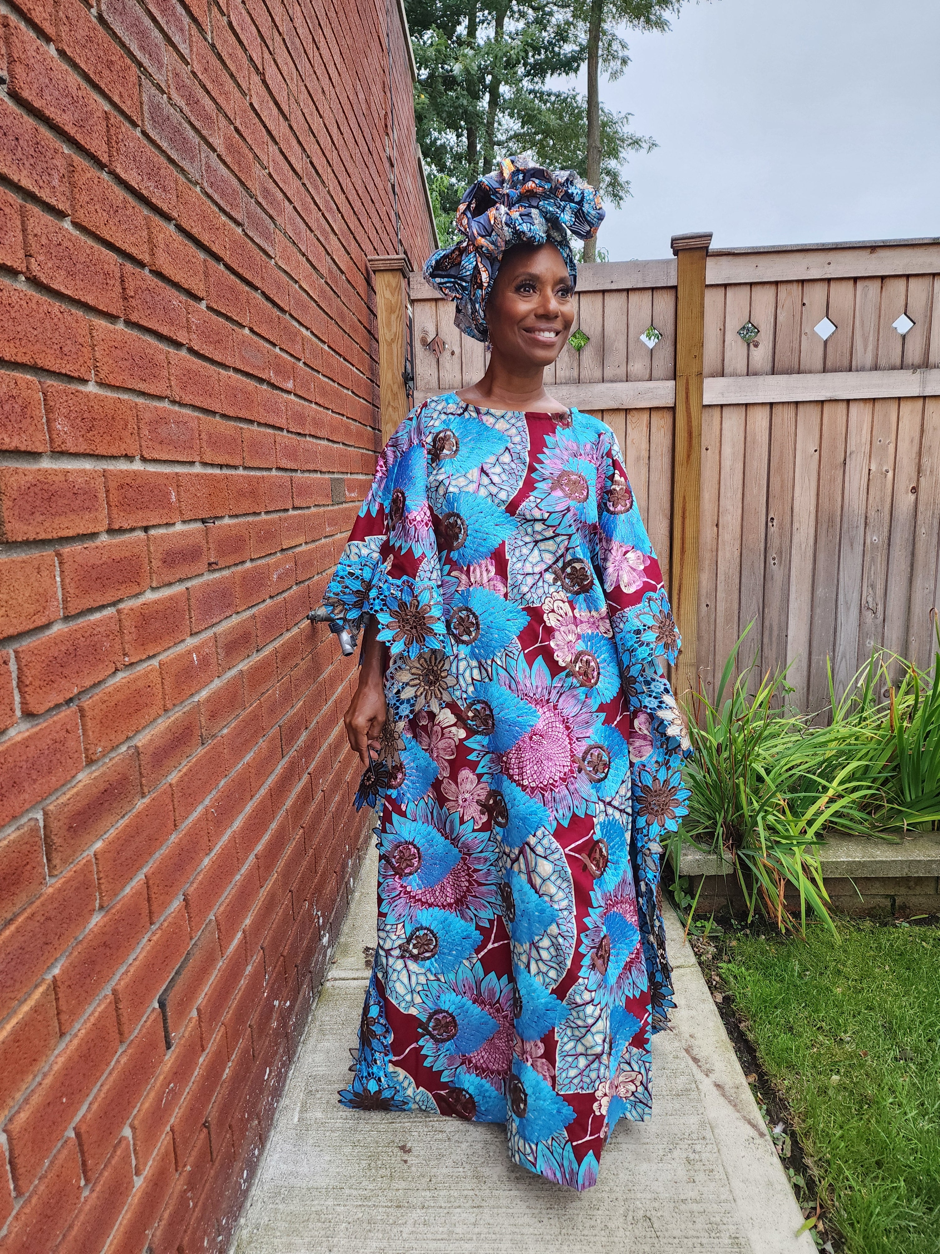 The Nora Kaftan, Boat Neck Colorful Dress, Modest Church Dress, Floral Kaftan, Mother of the Bride Dress