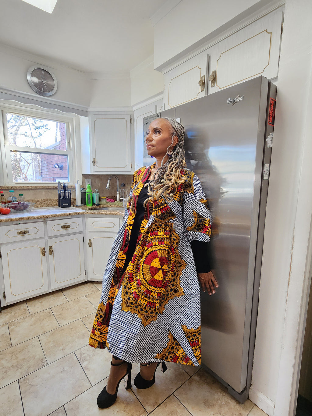 Harusi Kimono, Midi Length African Print Jacket