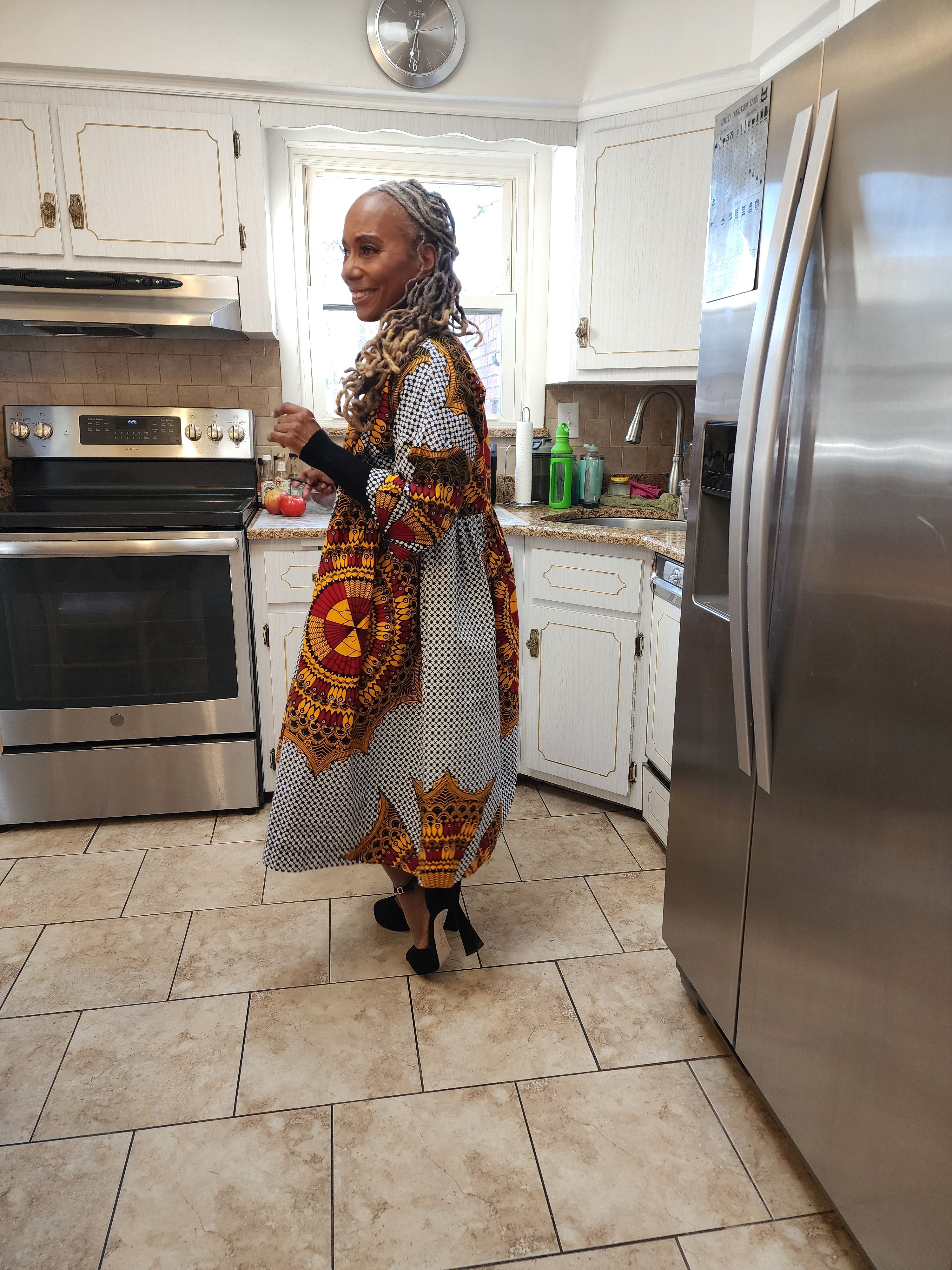 Harusi Kimono, Midi Length African Print Jacket