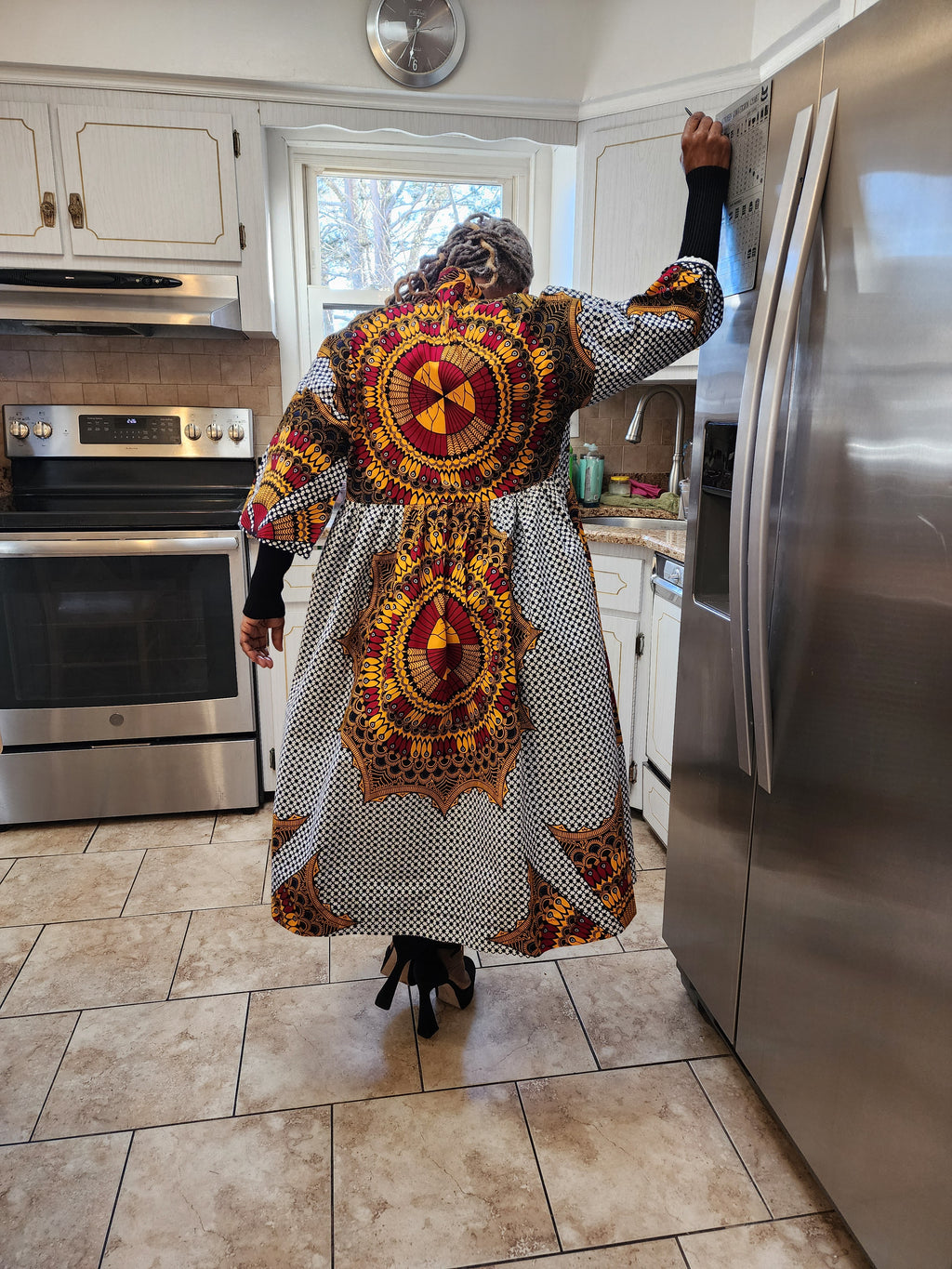 Harusi Kimono, Midi Length African Print Jacket