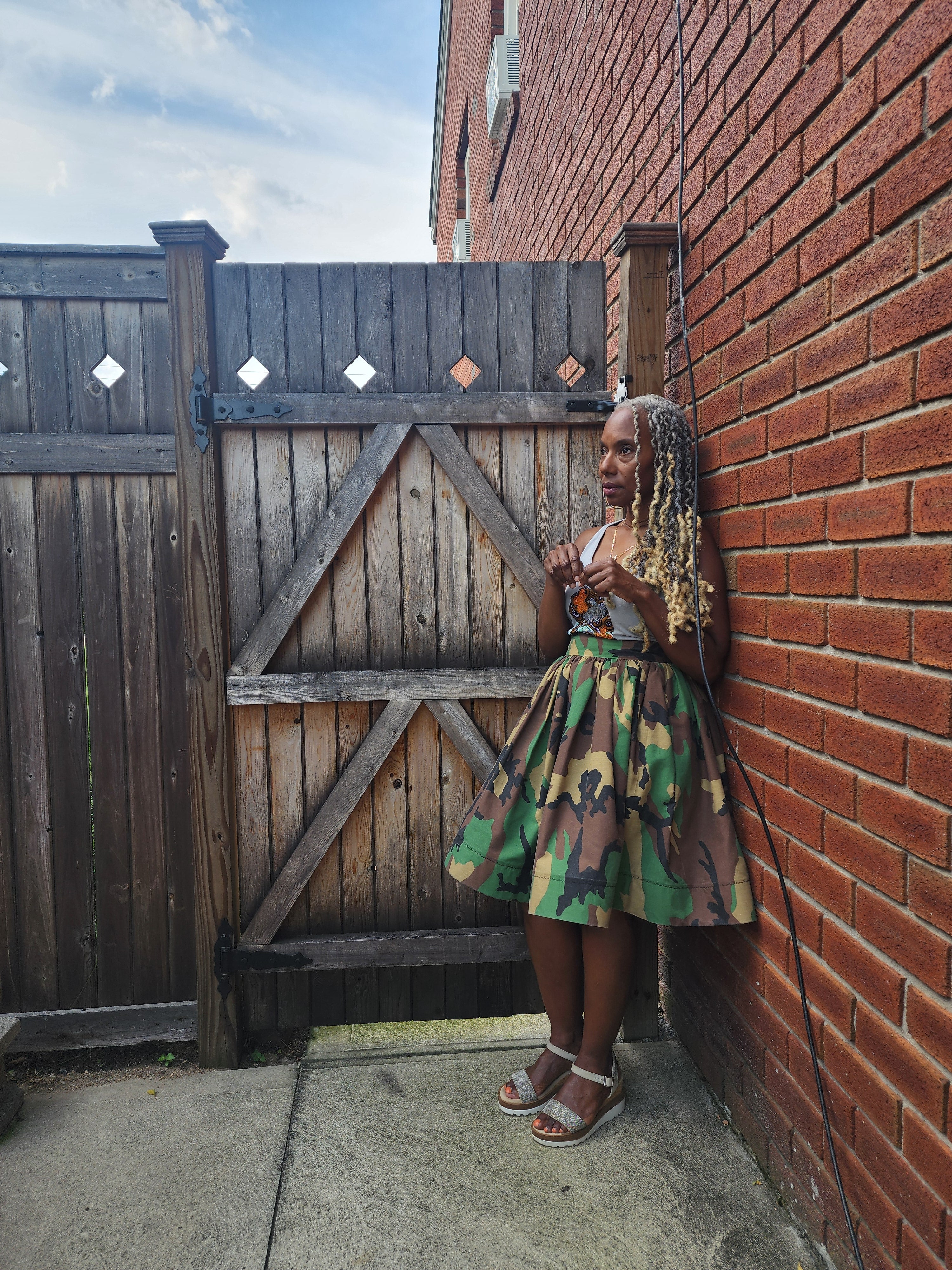 Vita High Waist Camouflage Skirt