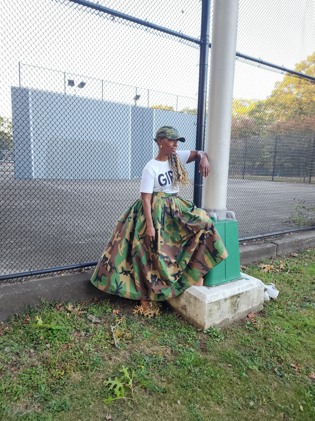 Vita High Waist Camouflage  Maxi Skirt