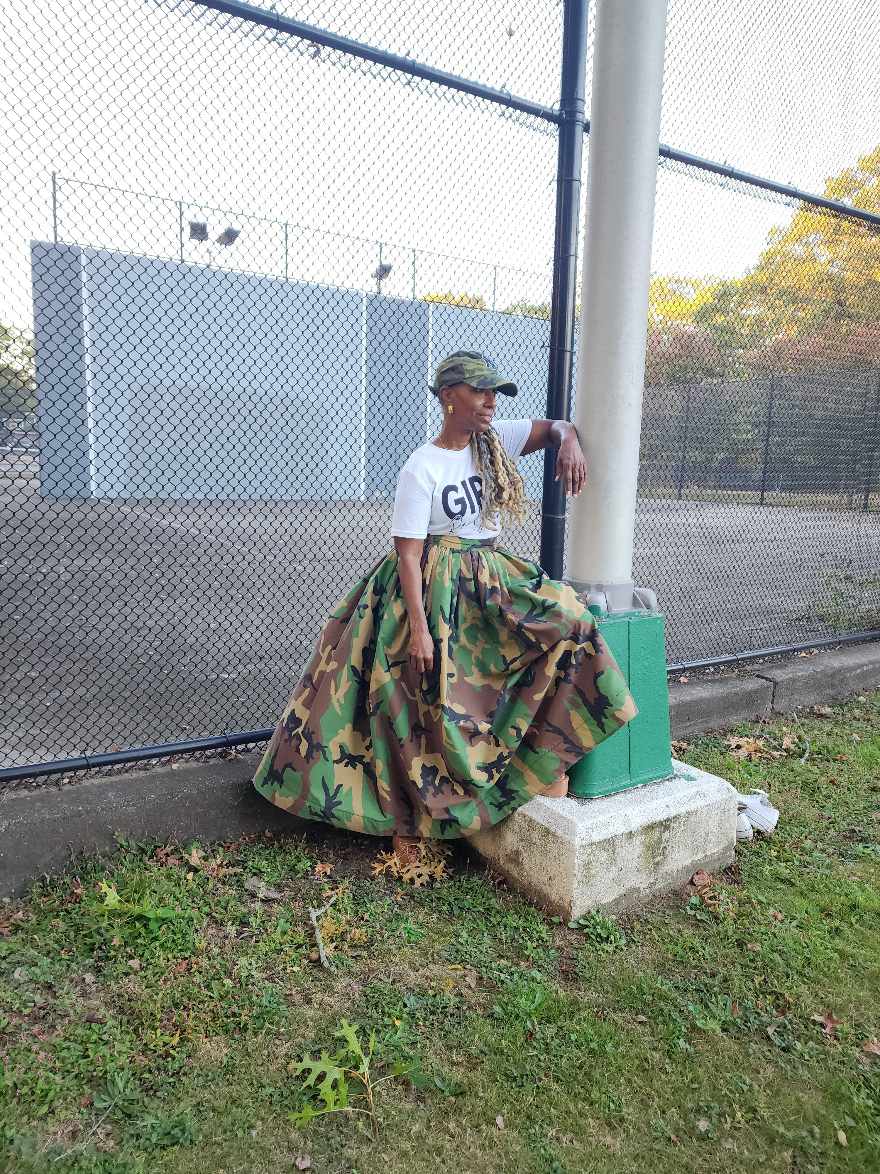 Vita High Waist Camouflage  Maxi Skirt