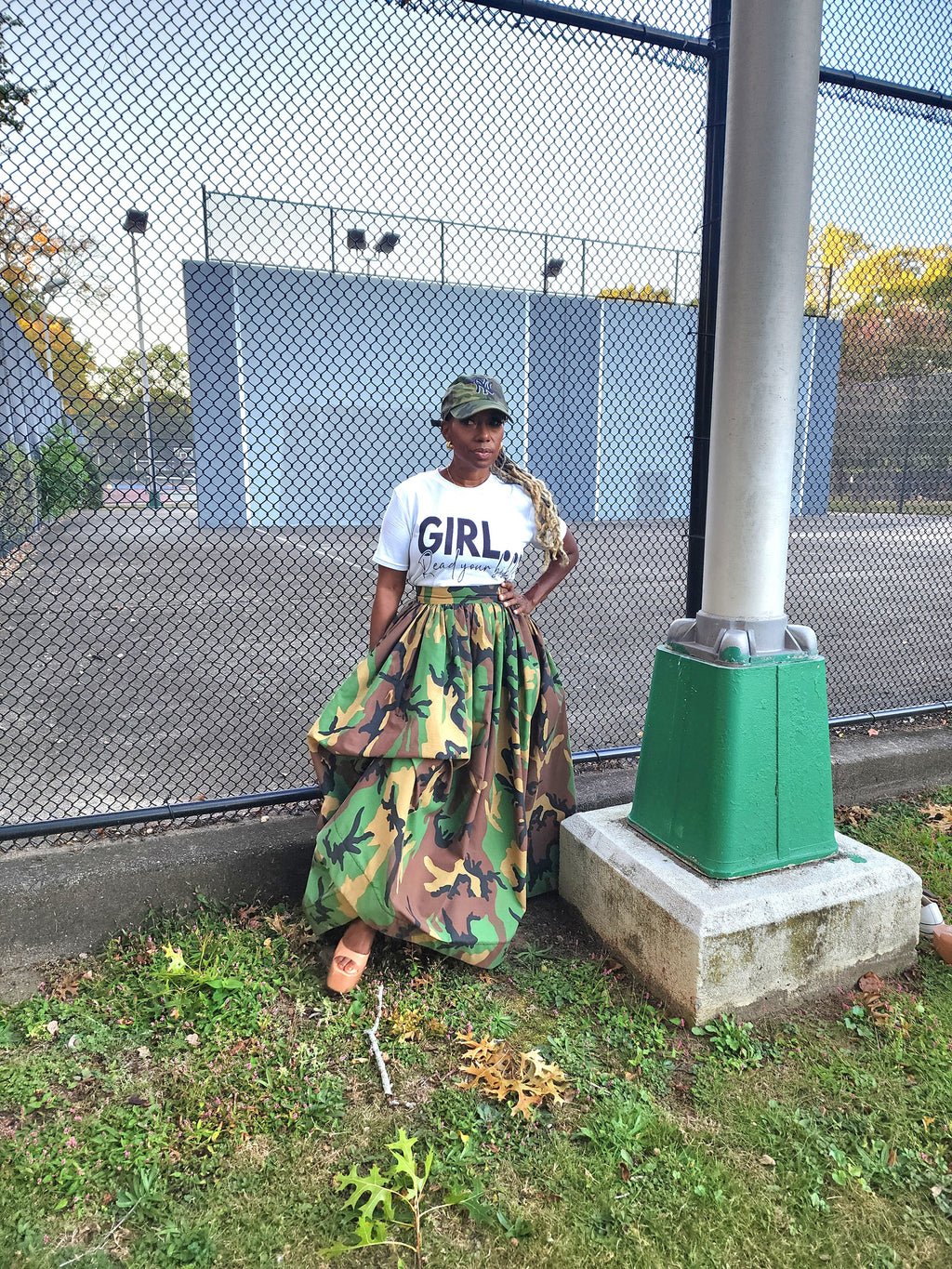 Vita High Waist Camouflage  Maxi Skirt