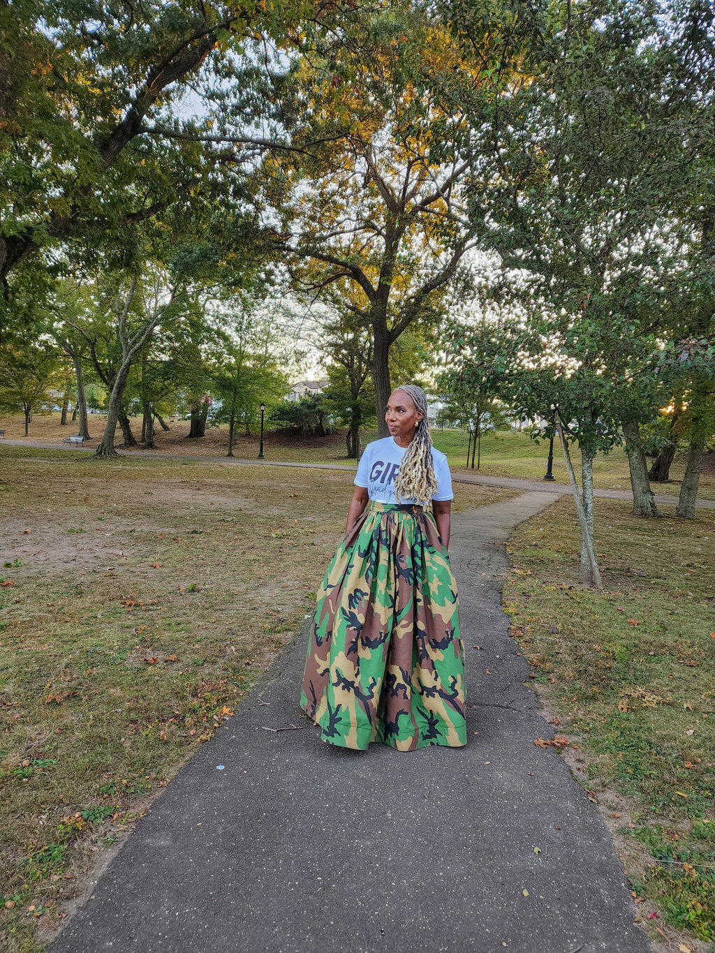 Vita High Waist Camouflage  Maxi Skirt