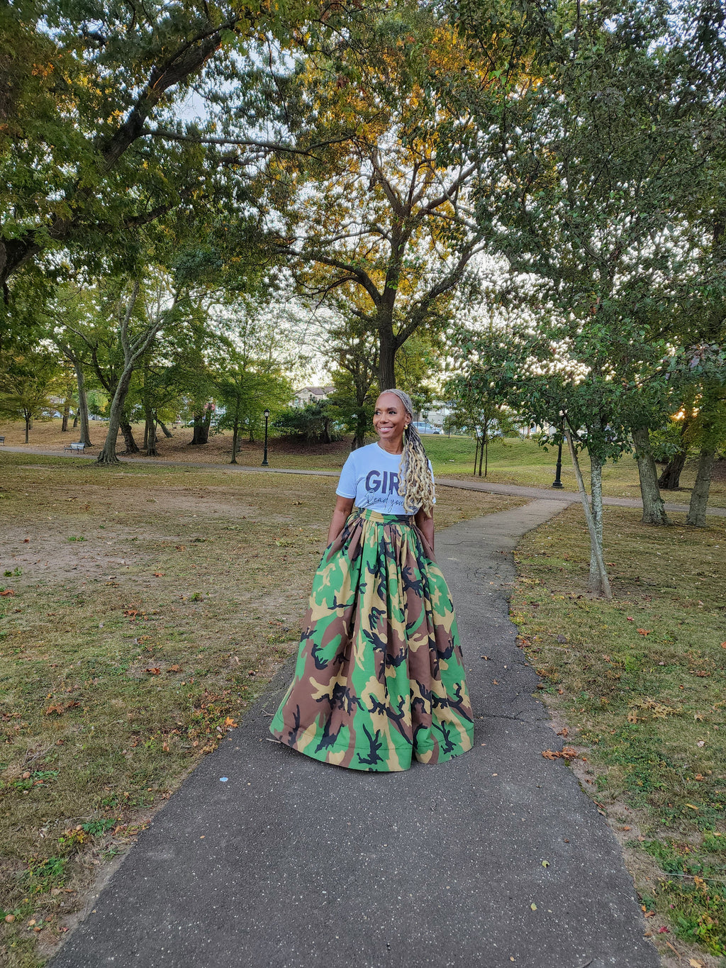 Vita High Waist Camouflage  Maxi Skirt