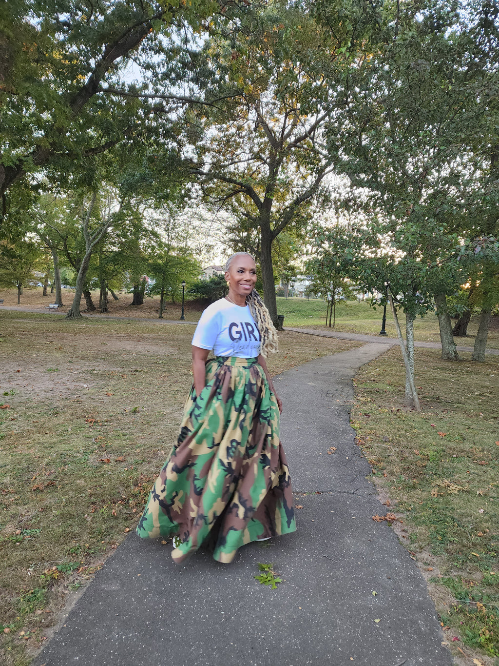 Vita High Waist Camouflage  Maxi Skirt