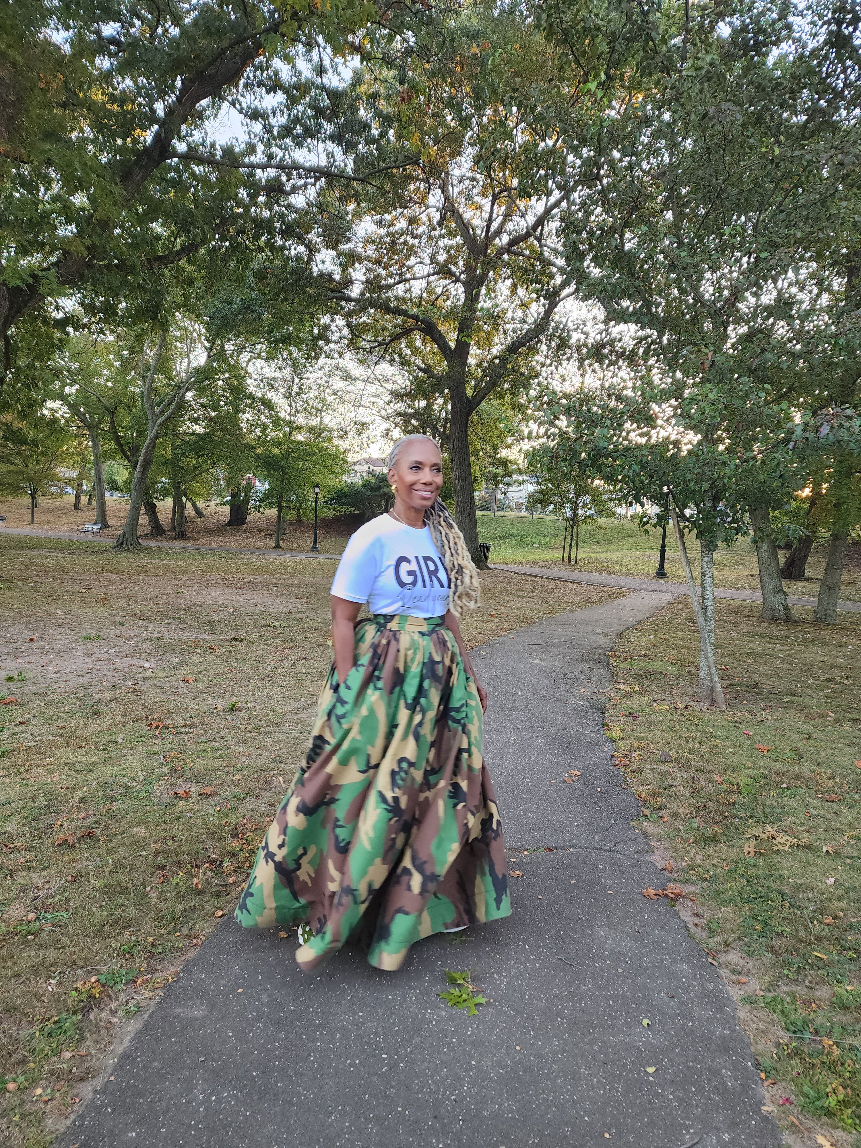 Vita High Waist Camouflage  Maxi Skirt