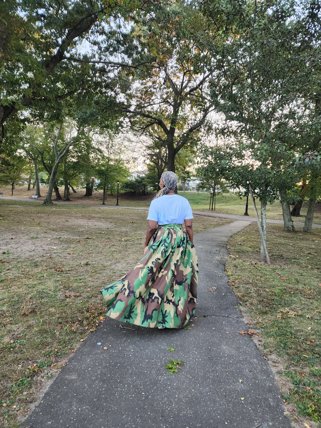 Vita High Waist Camouflage  Maxi Skirt