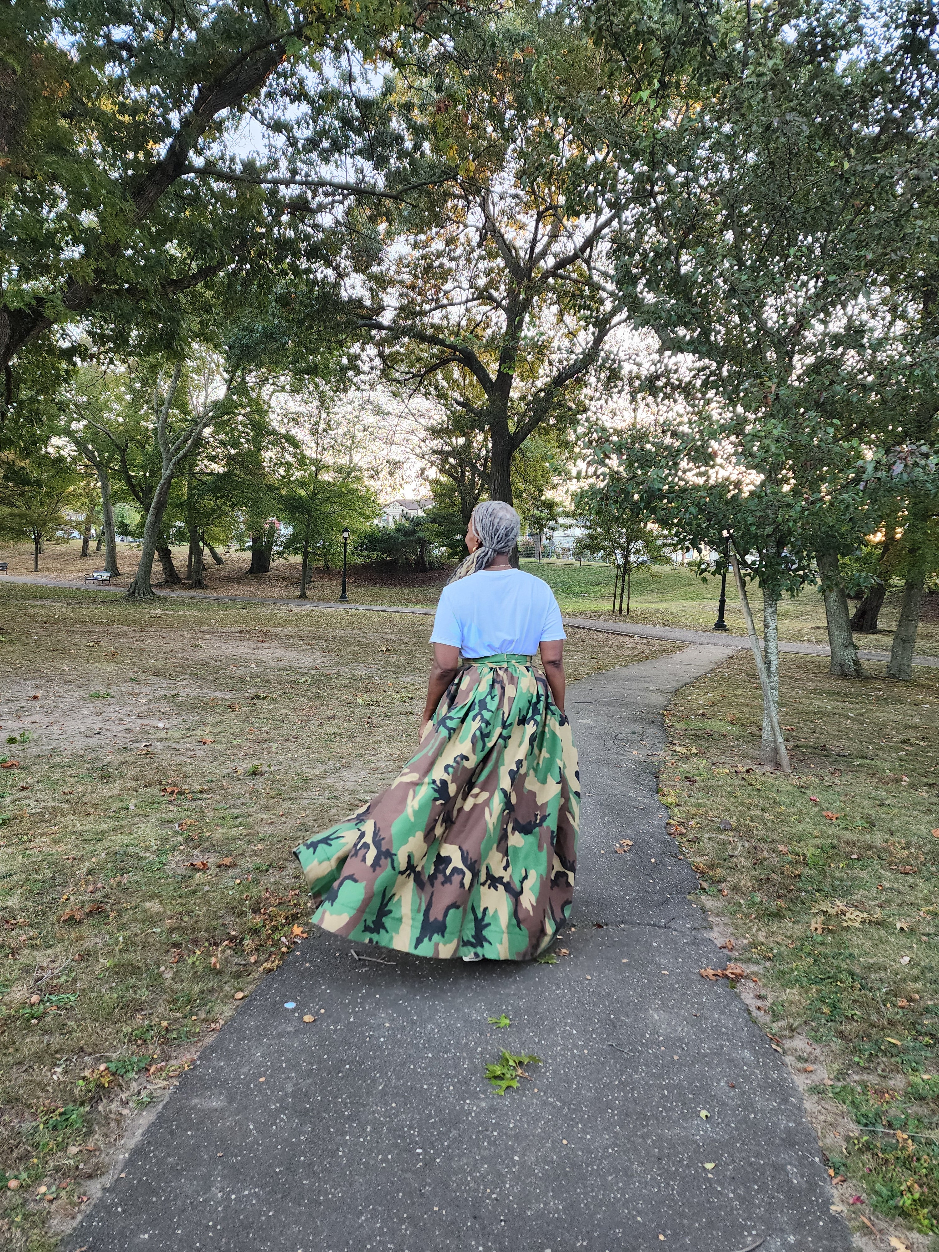 Vita High Waist Camouflage  Maxi Skirt