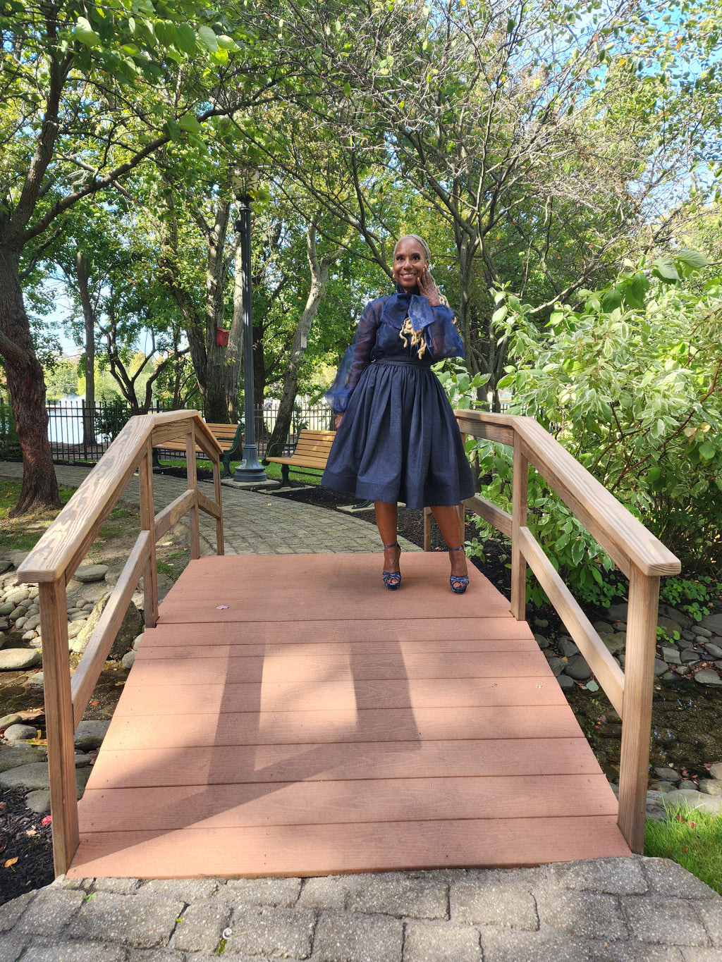 High Waist Indigo Blue Denim Belle Skirt