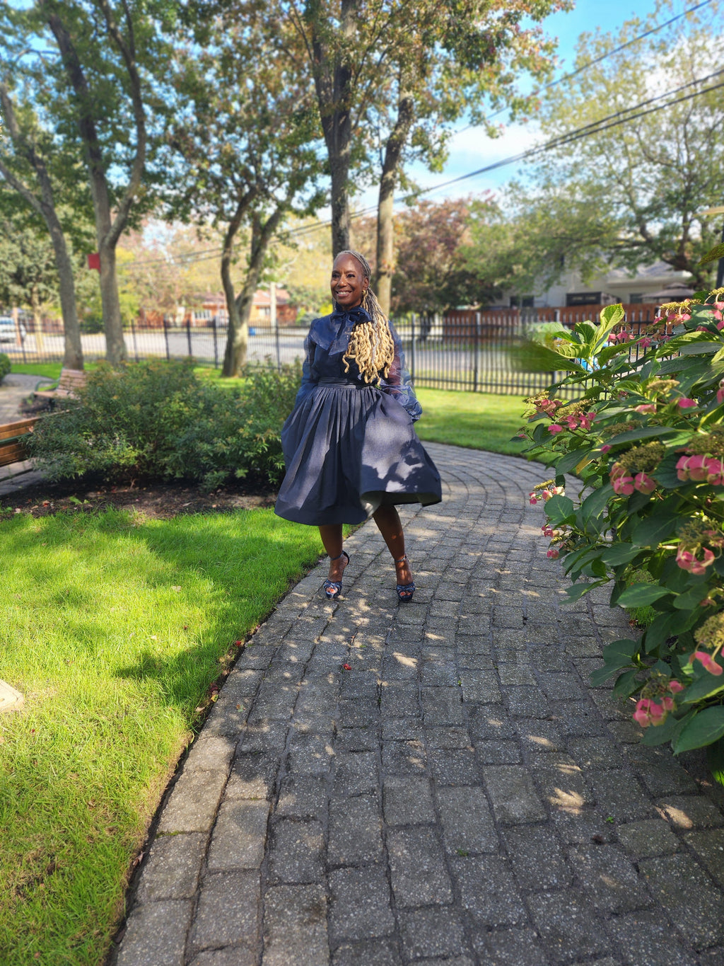 High Waist Indigo Blue Denim Belle Skirt