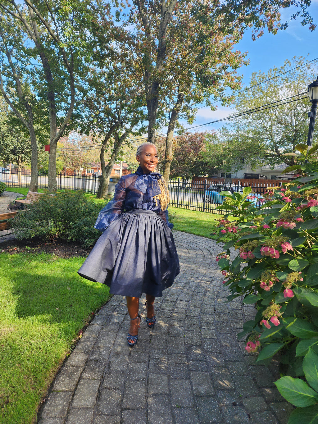 High Waist Indigo Blue Denim Belle Skirt