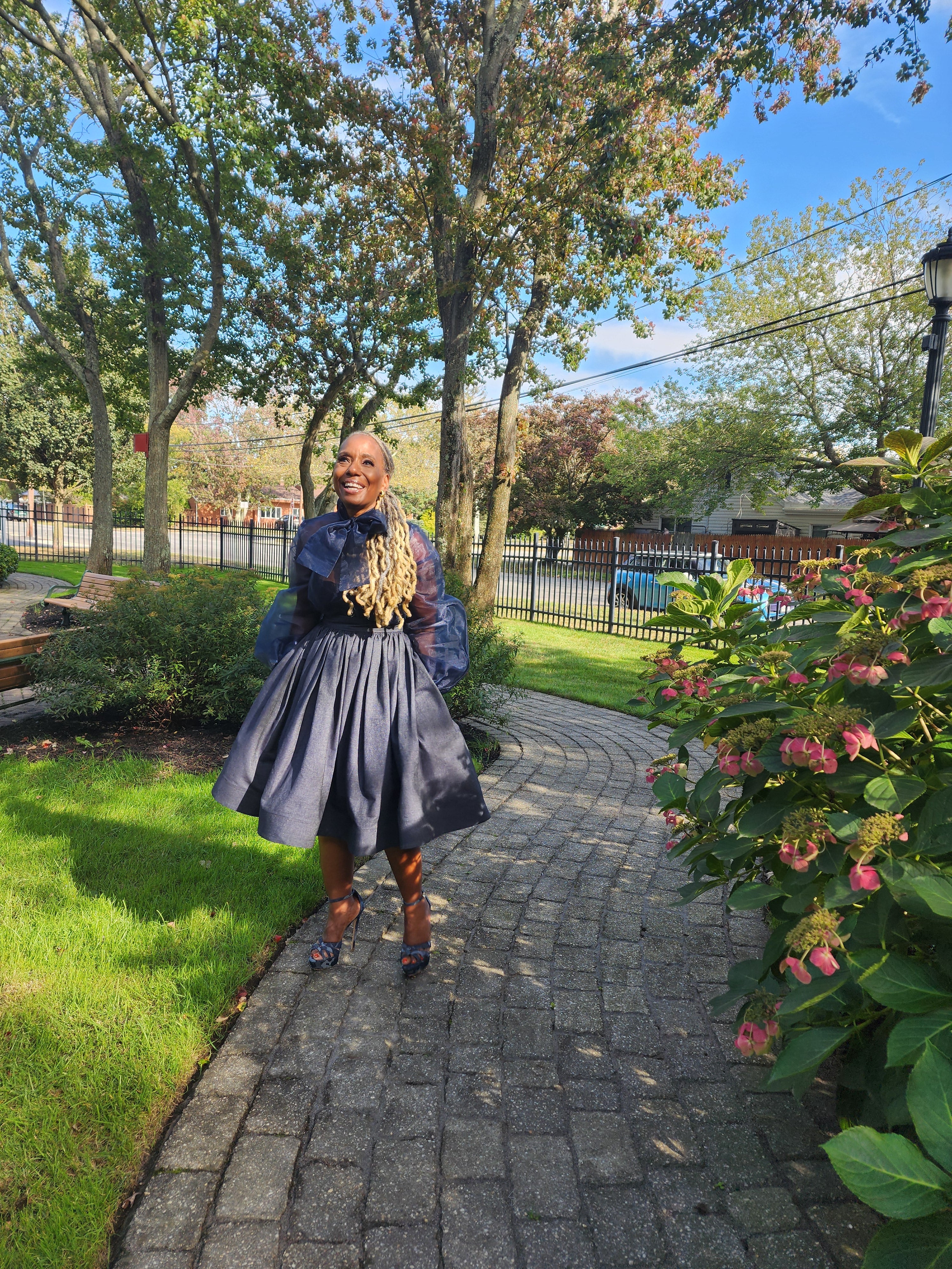 High Waist Indigo Blue Denim Belle Skirt
