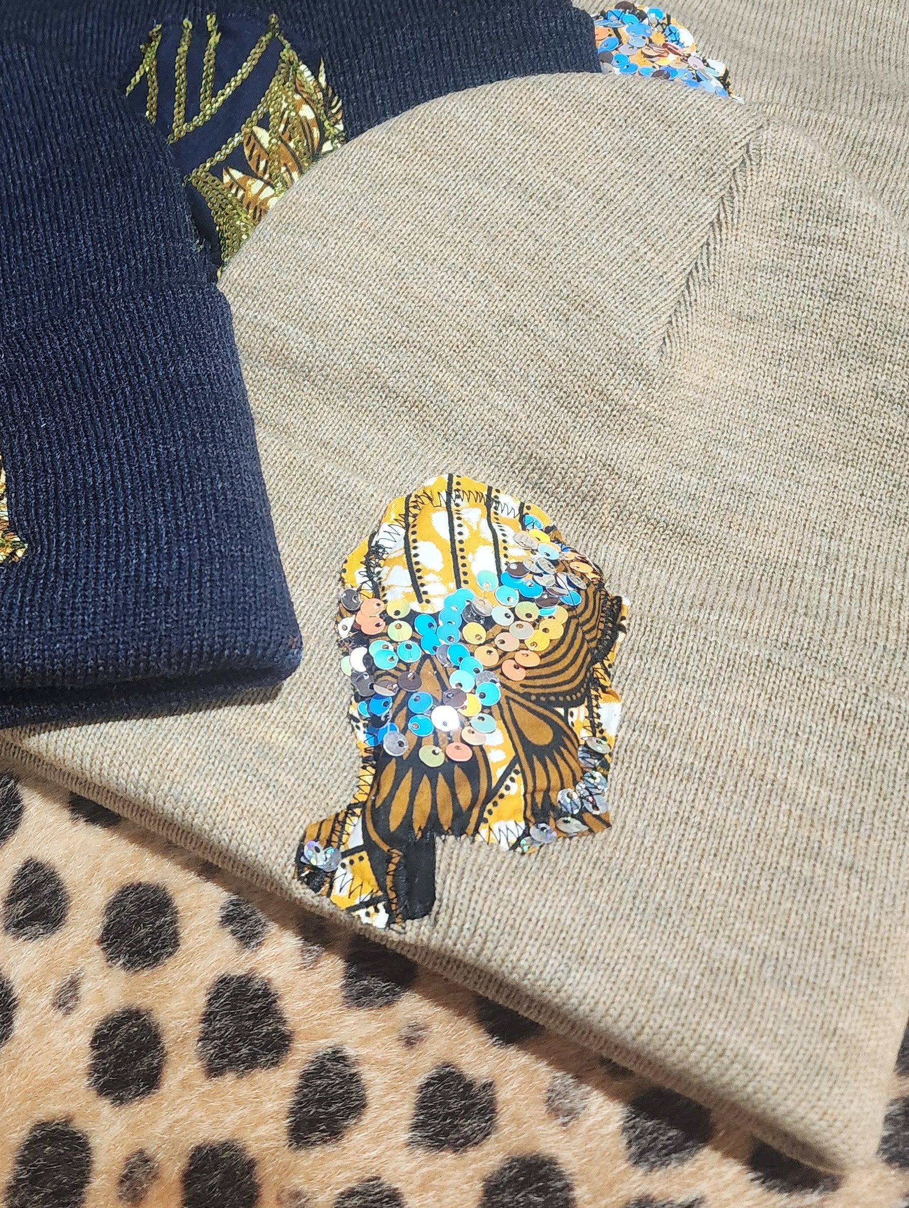 Merino Wool Sequin  Beanie Hat: Warm Winter Style