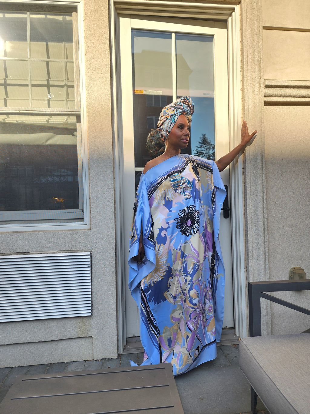 LiLiGirl Sequin Afro-Girl Kaftan Dress