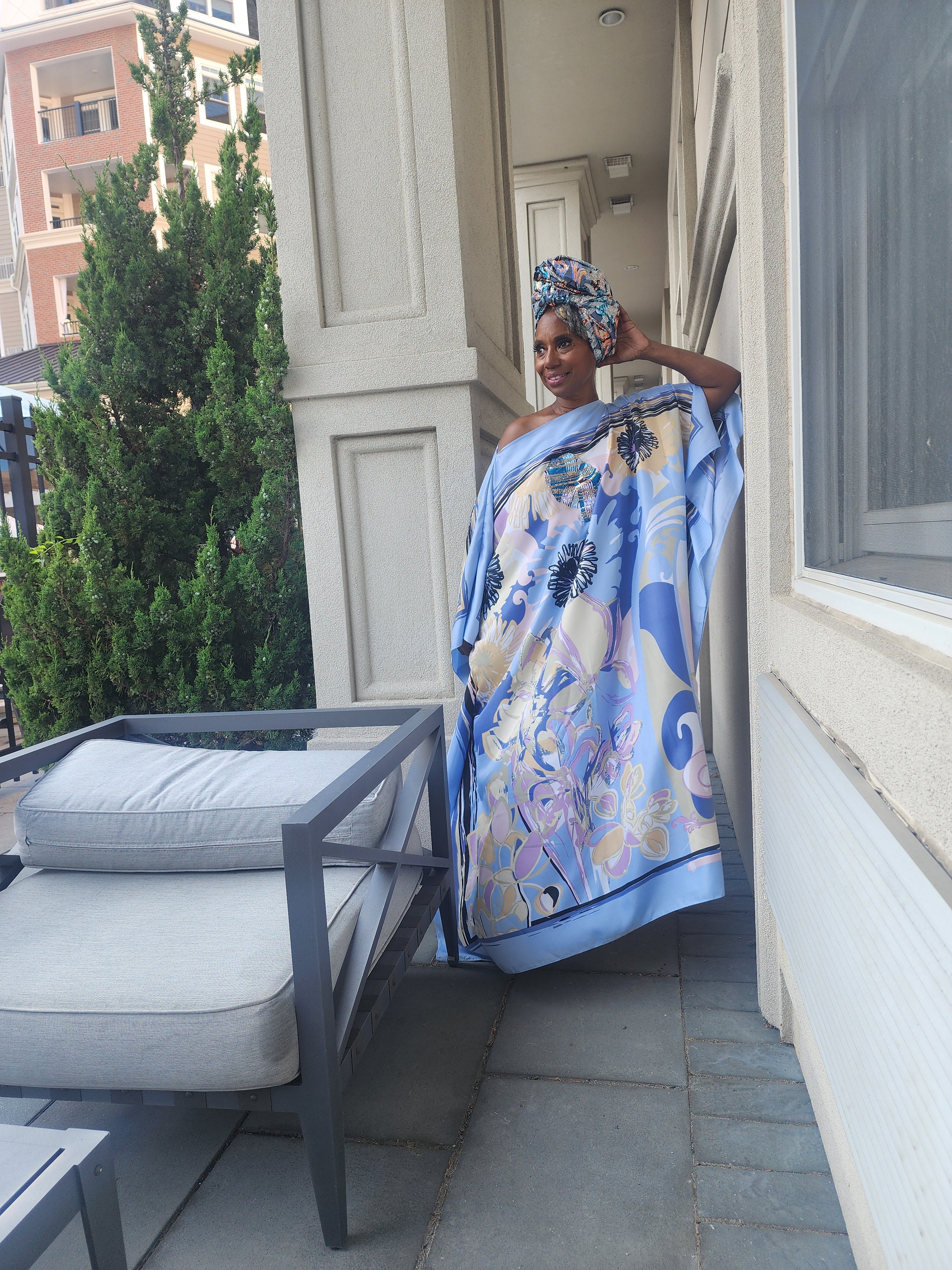 LiLiGirl Sequin Afro-Girl Kaftan Dress