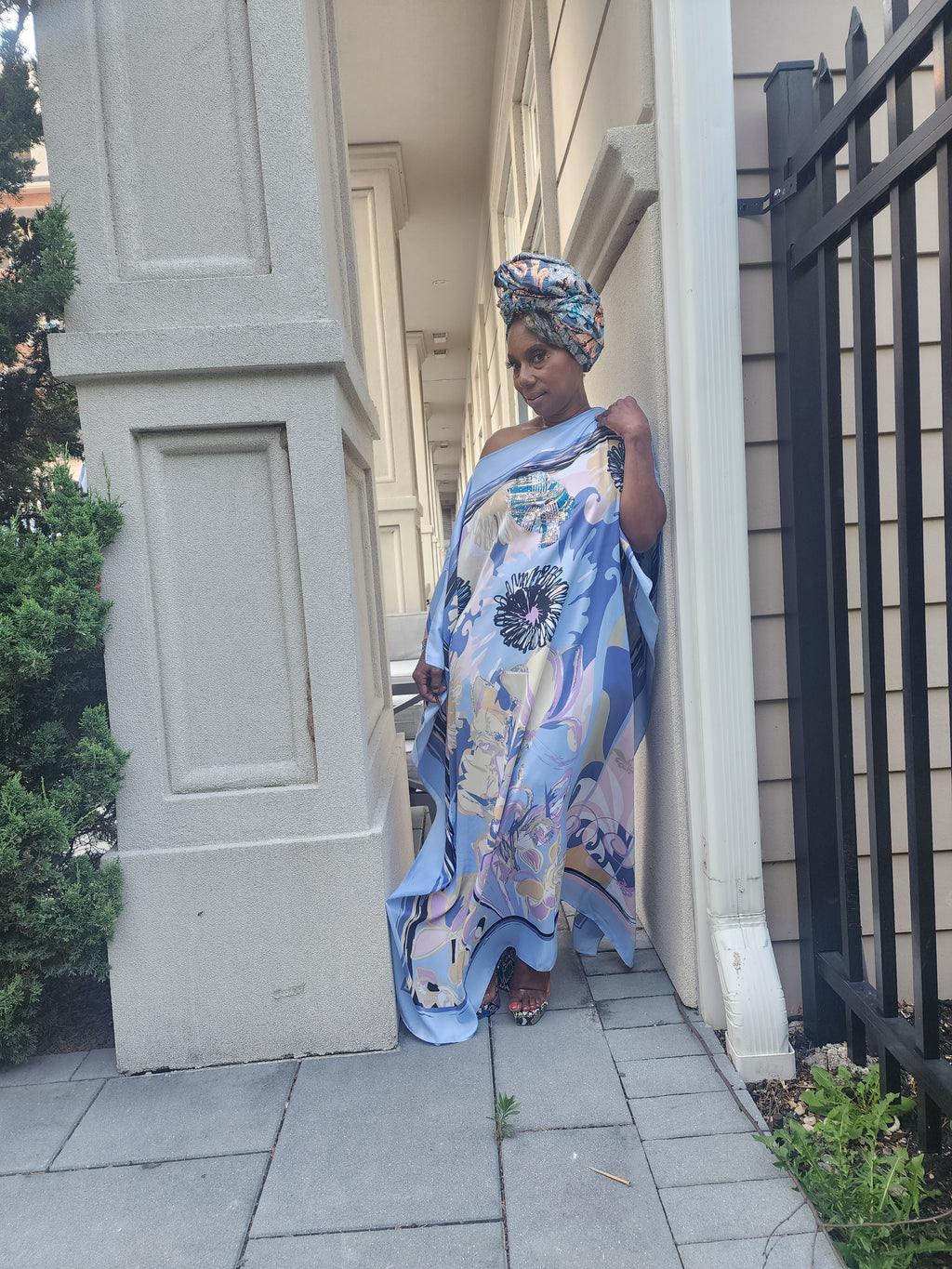 LiLiGirl Sequin Afro-Girl Kaftan Dress