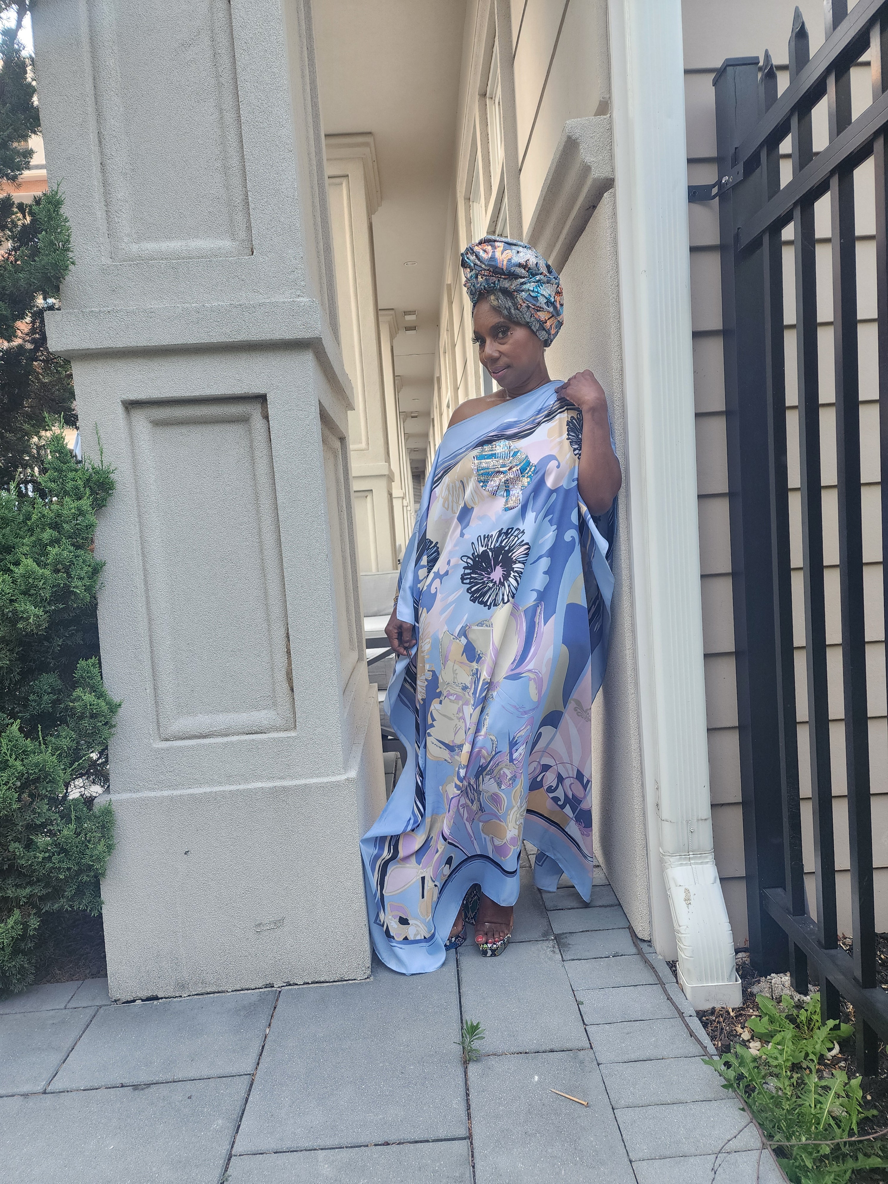 LiLiGirl Sequin Afro-Girl Kaftan Dress