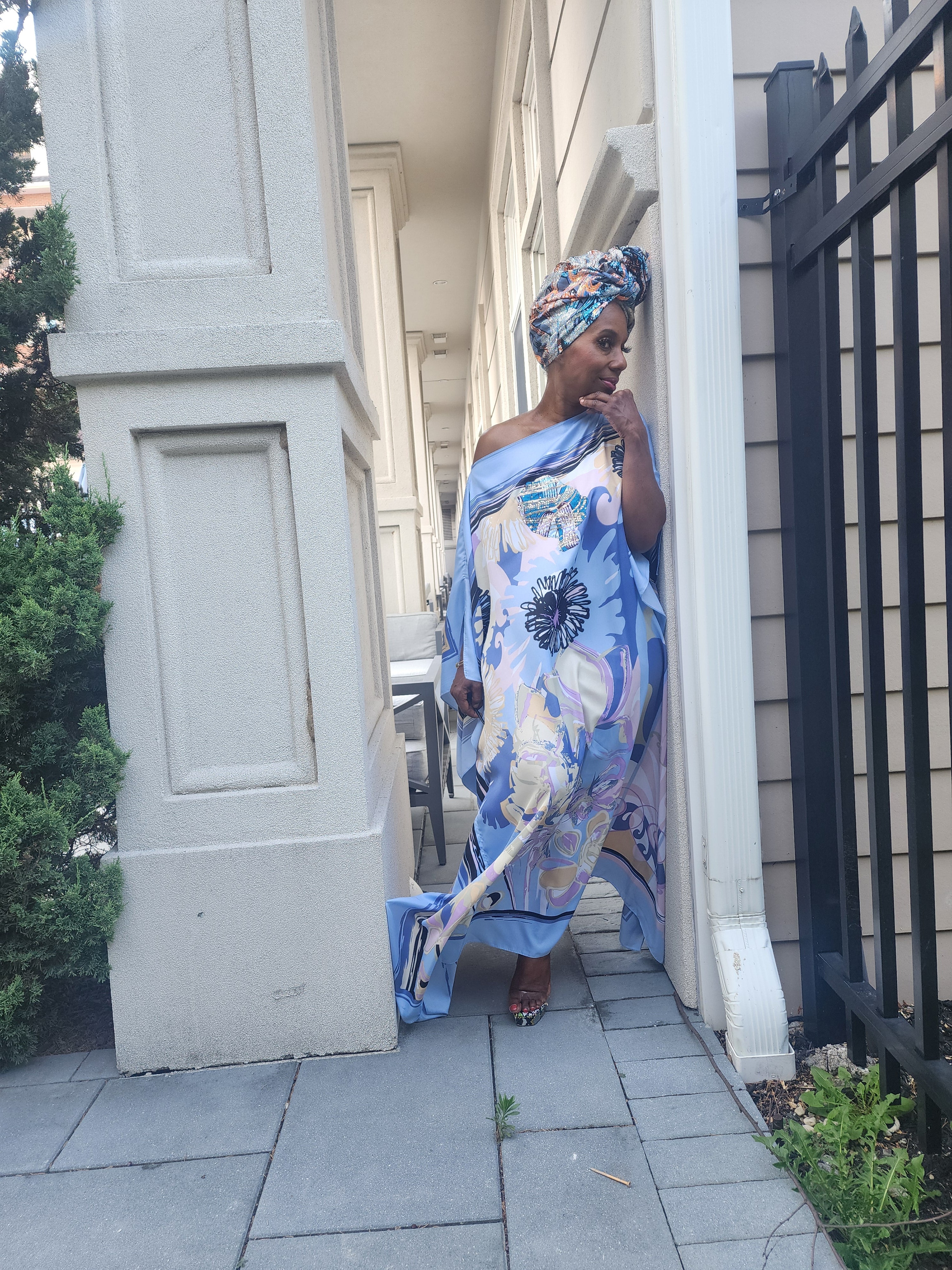 LiLiGirl Sequin Afro-Girl Kaftan Dress