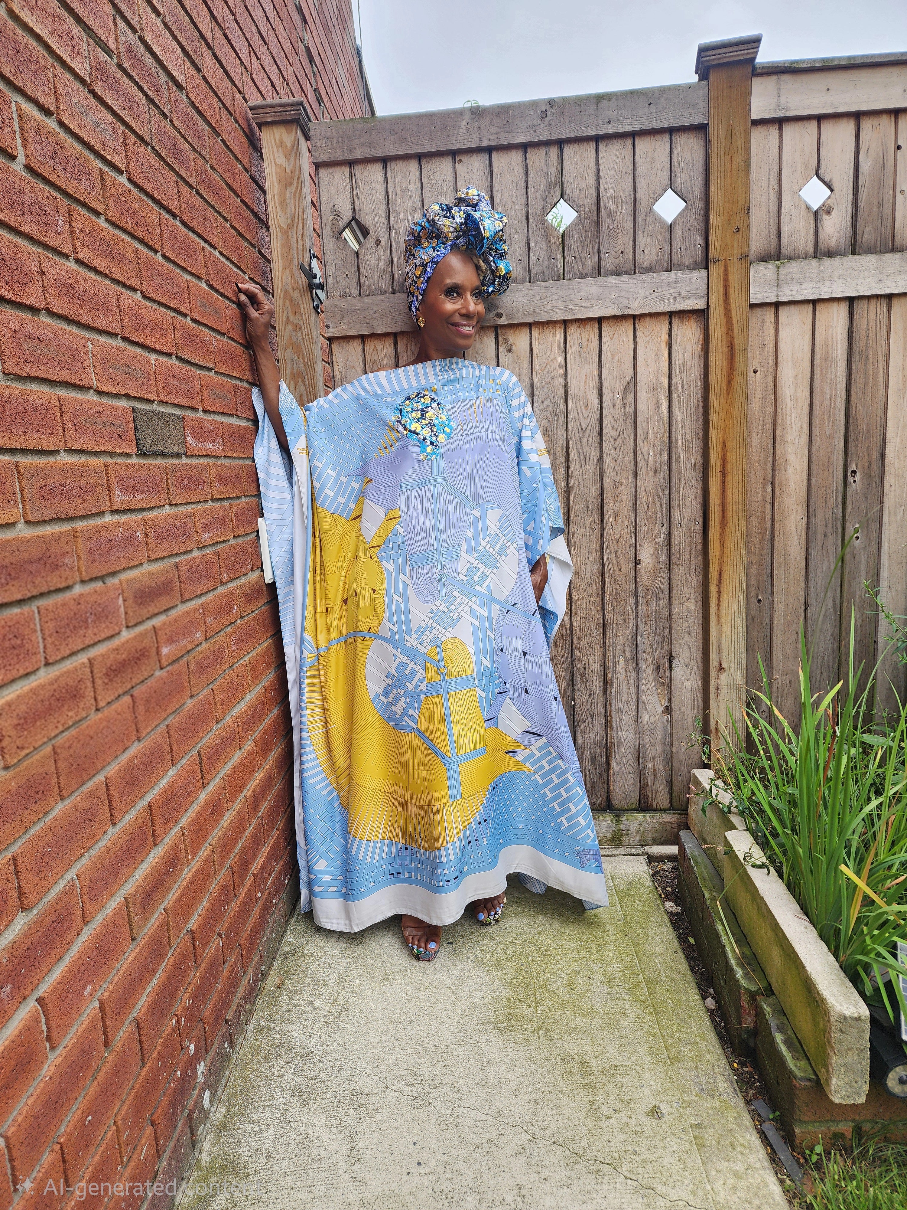 LiLiGirl Sequin Afro-Girl Kaftan Dress – Luxury Vacation Gift, Handmade