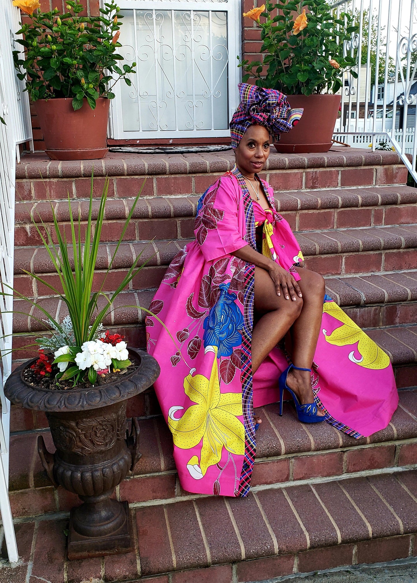 Harusi Kimono | Floral Full-Length Kimono | Floral Bridal Robe | 2020 Etsy Design Award Finalist | Floor Length Floral Kimono