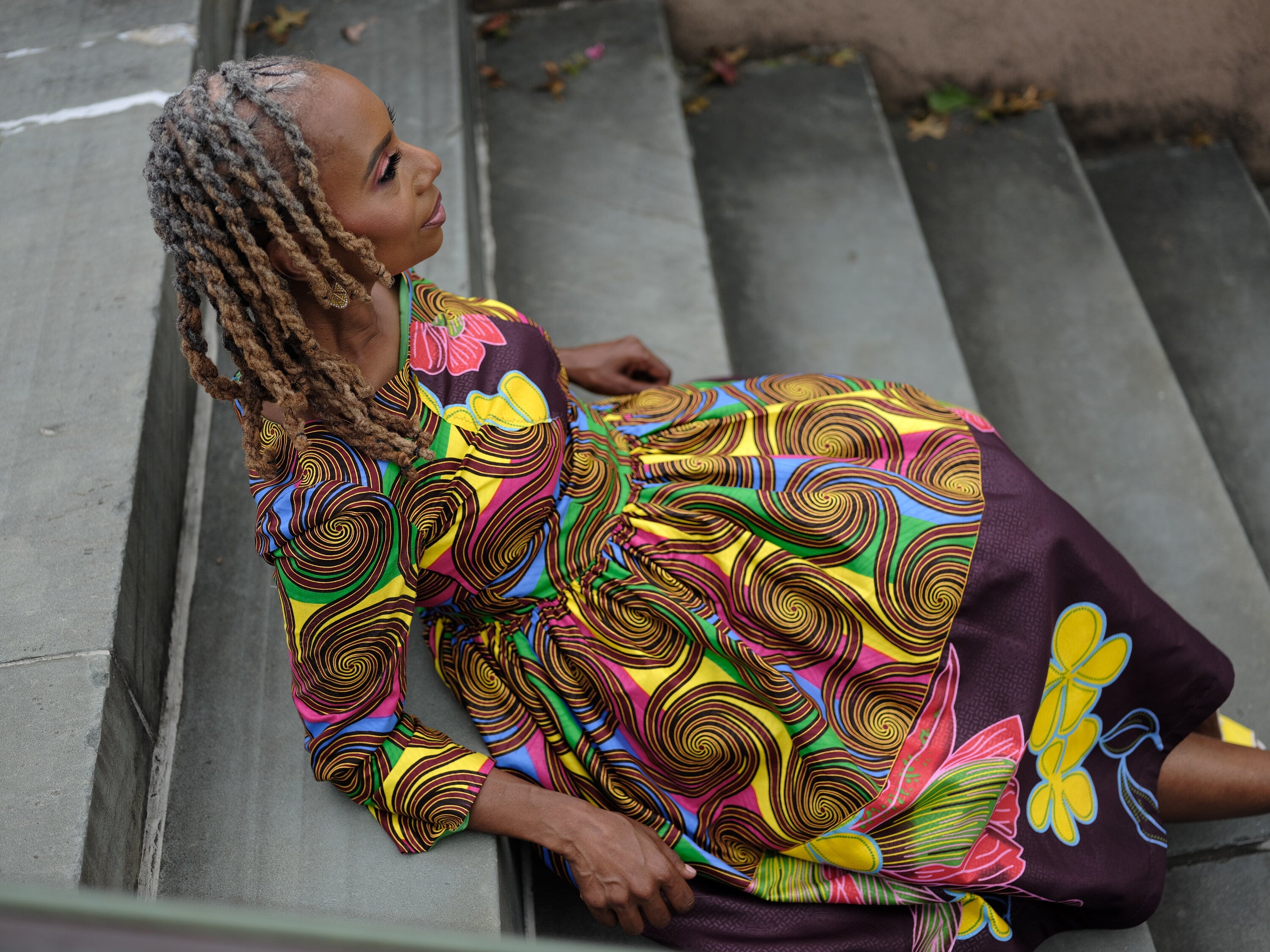 LiLi Afro Belle Dutch Wax Dress: Retro Midi Cocktail Dress