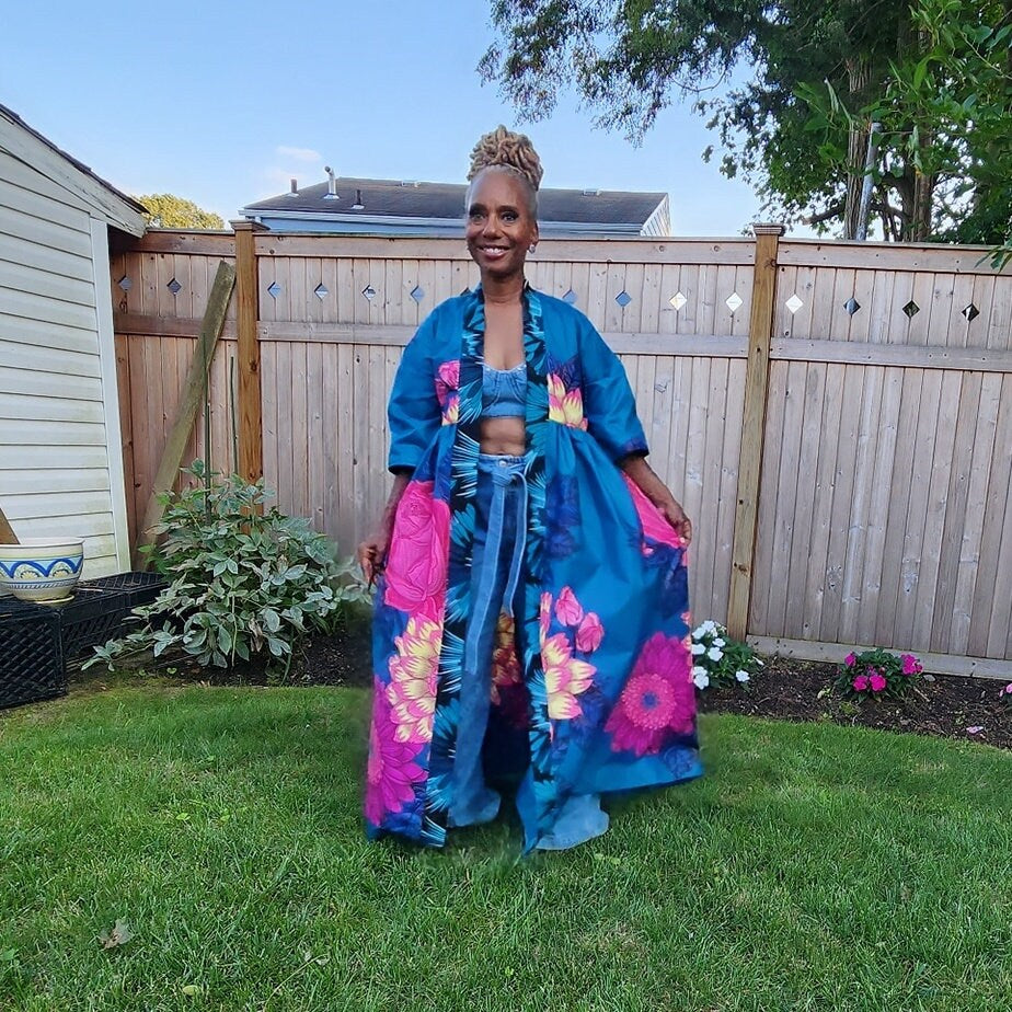 Harusi Kimono | Floral Full-Length Kimono Length Floral Kimono |  Floral Bridal Robe