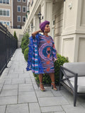 The Nora Kaftan,  Wide shoulder  Ankara Dress, Plus Size Kaftan Dress, Embroidered Kaftan Dress, African Kaftan Dress