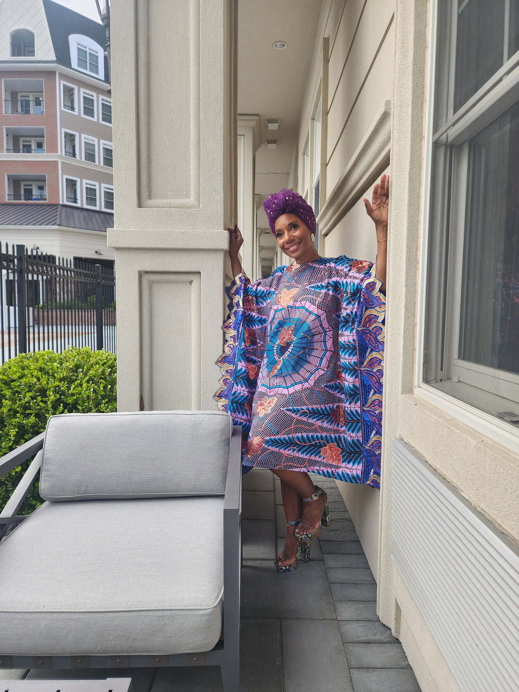 The Nora Kaftan,  Wide shoulder  Ankara Dress, Plus Size Kaftan Dress, Embroidered Kaftan Dress, African Kaftan Dress