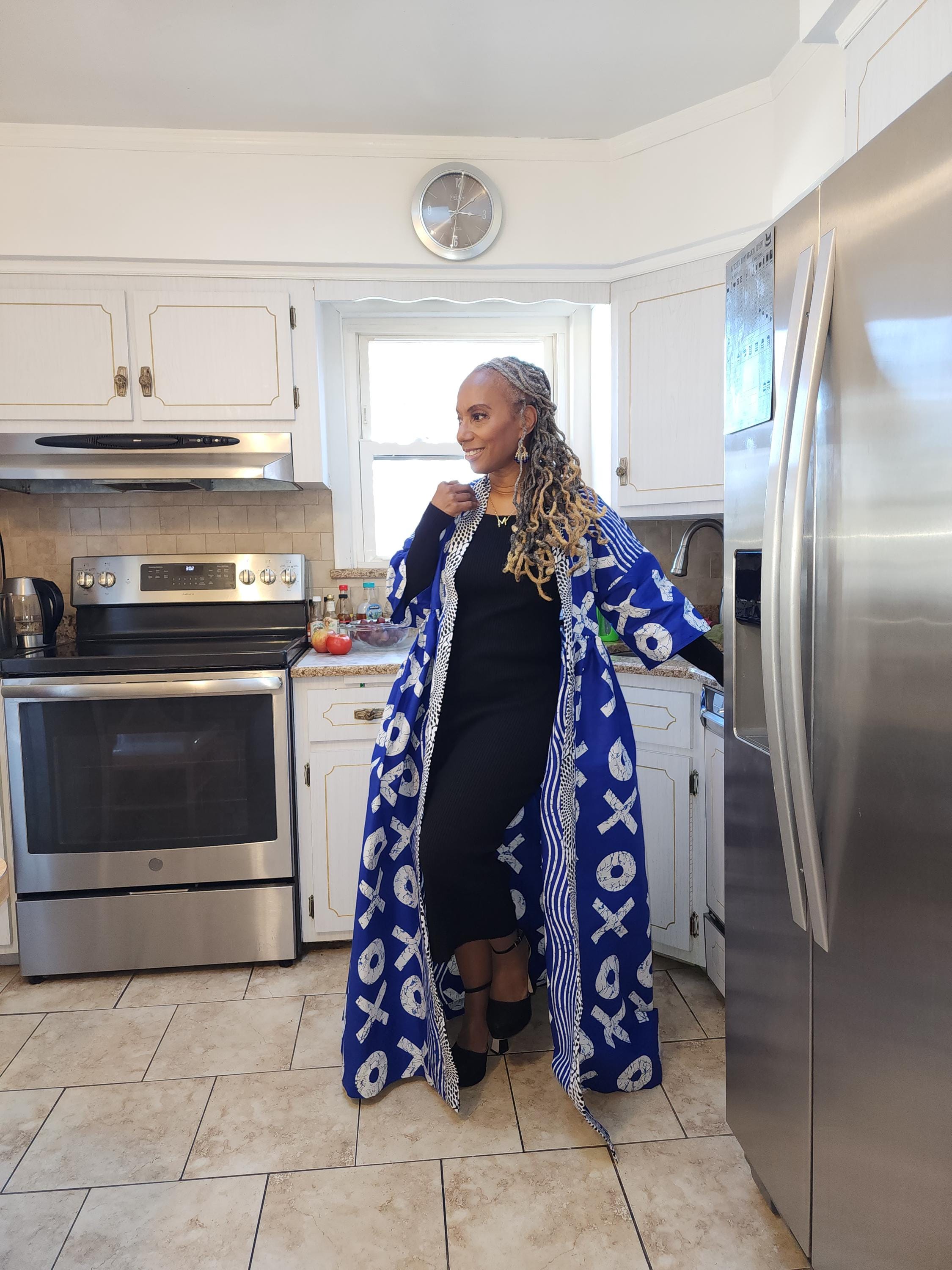 Regal Floor Length XO Harusi Kimono, African Women&#39;s Clothing, Modest Church Dress, Mother of the Bride Dress