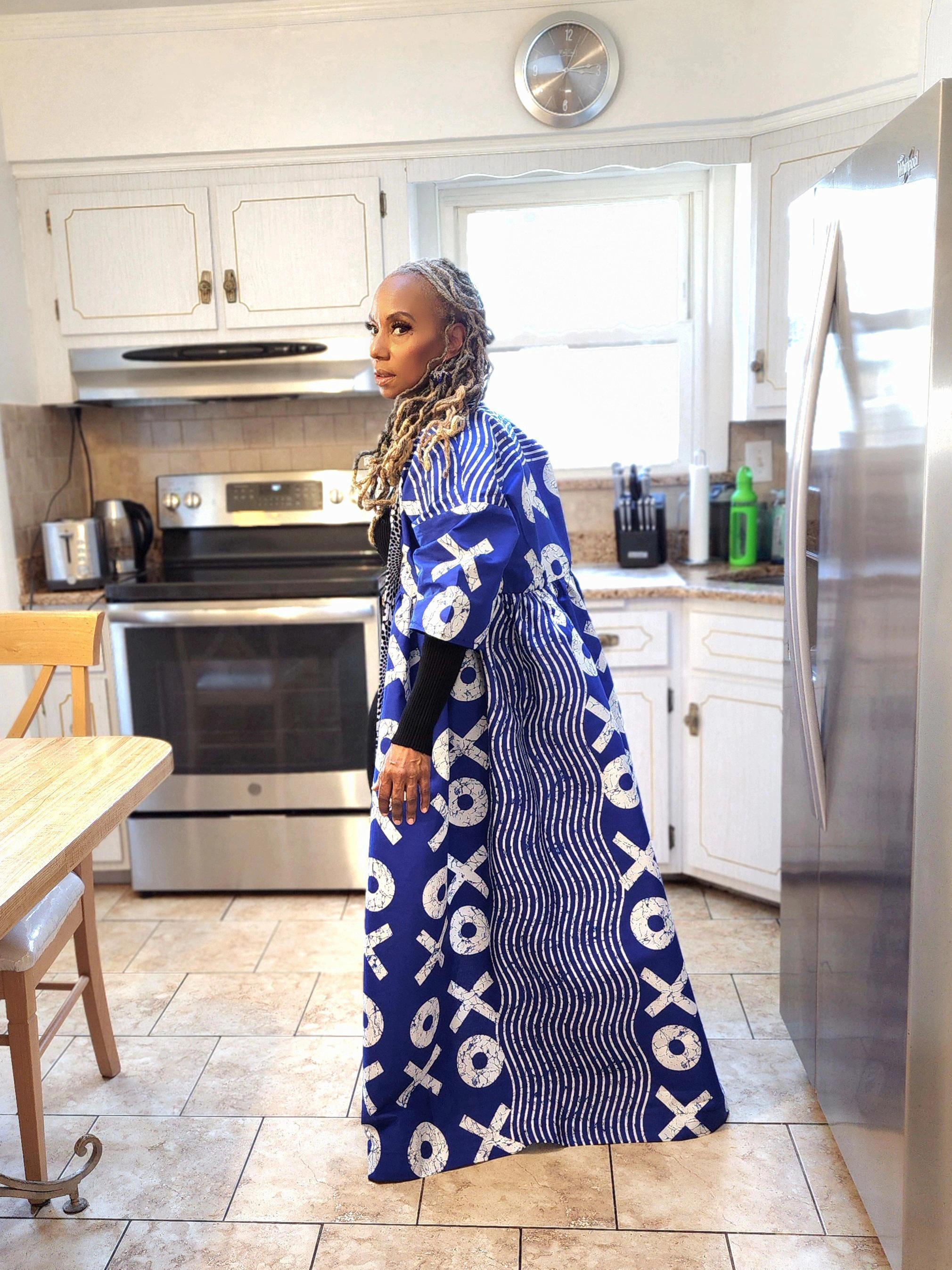 Regal Floor Length XO Harusi Kimono, African Women&#39;s Clothing, Modest Church Dress, Mother of the Bride Dress