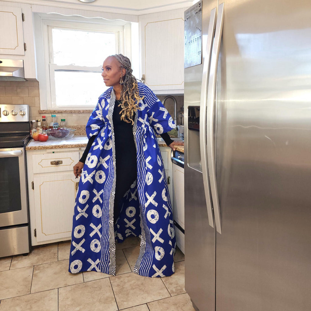 Regal Floor Length XO Harusi Kimono, African Women&#39;s Clothing, Modest Church Dress, Mother of the Bride Dress