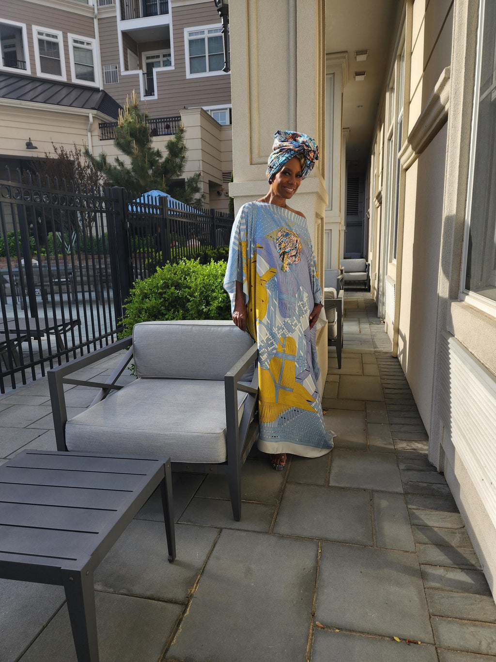 Sequin Afro-Girl Kaftan Dress – Luxury Vacation Gift, Handmade, One Size Fits Most