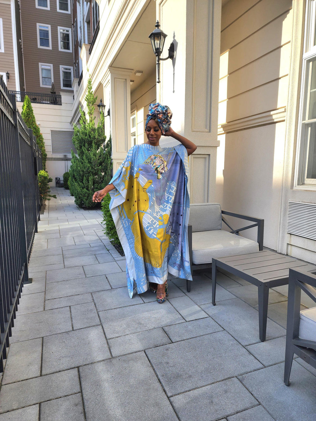 Sequin Afro-Girl Kaftan Dress – Luxury Vacation Gift, Handmade, One Size Fits Most