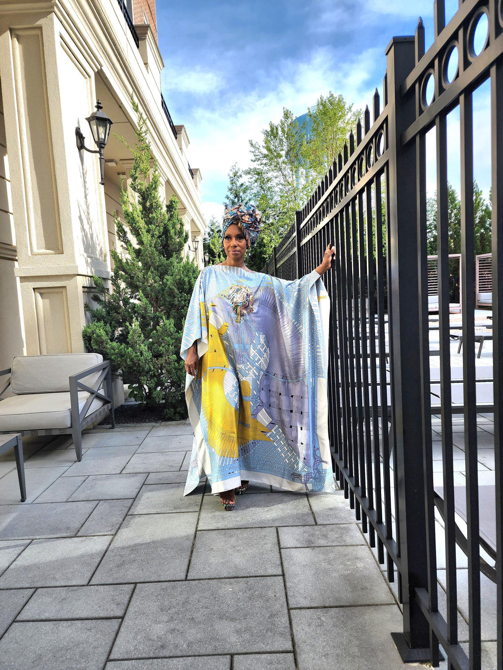 Sequin Afro-Girl Kaftan Dress – Luxury Vacation Gift, Handmade, One Size Fits Most