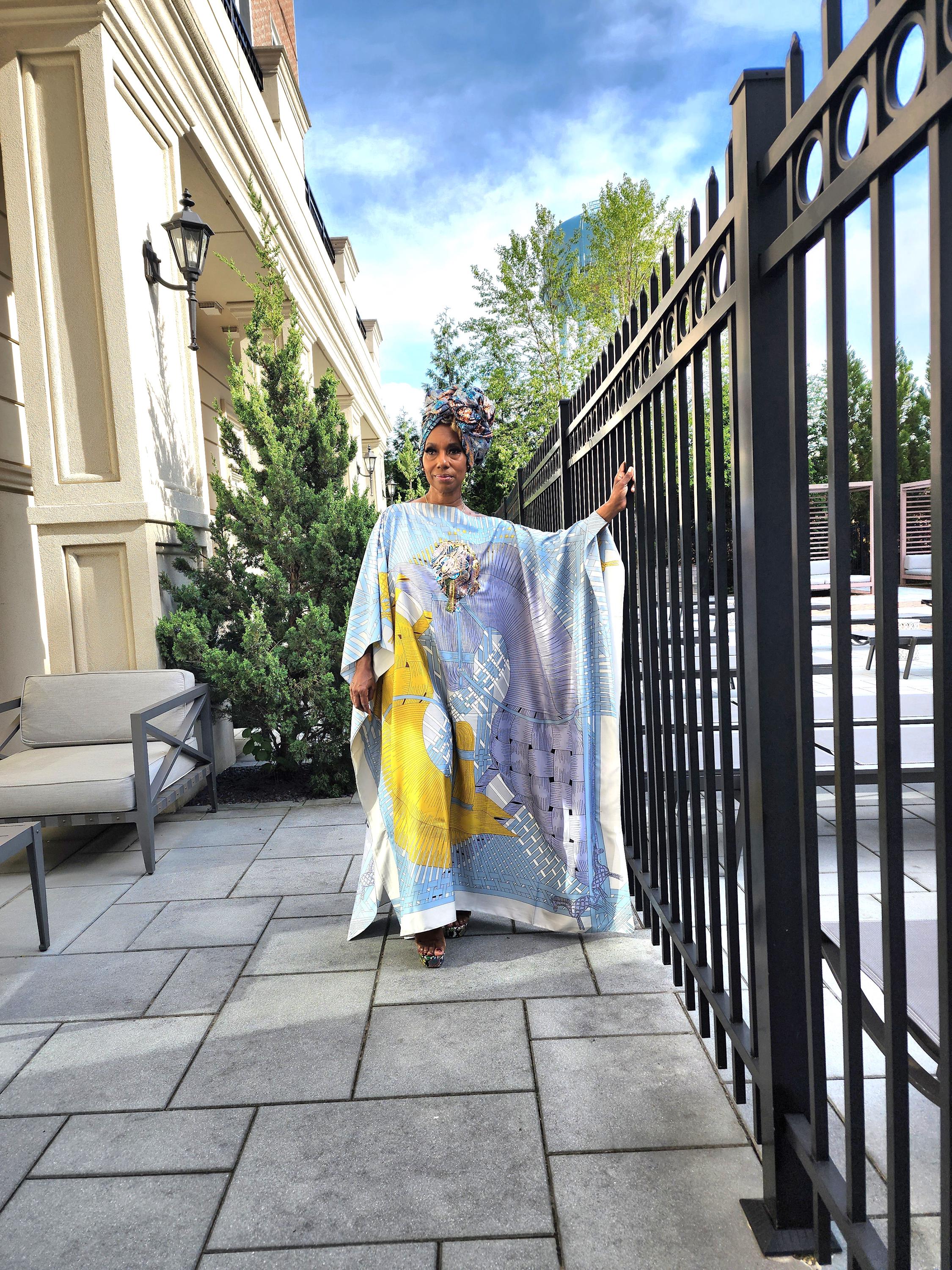 Sequin Afro-Girl Kaftan Dress – Luxury Vacation Gift, Handmade, One Size Fits Most