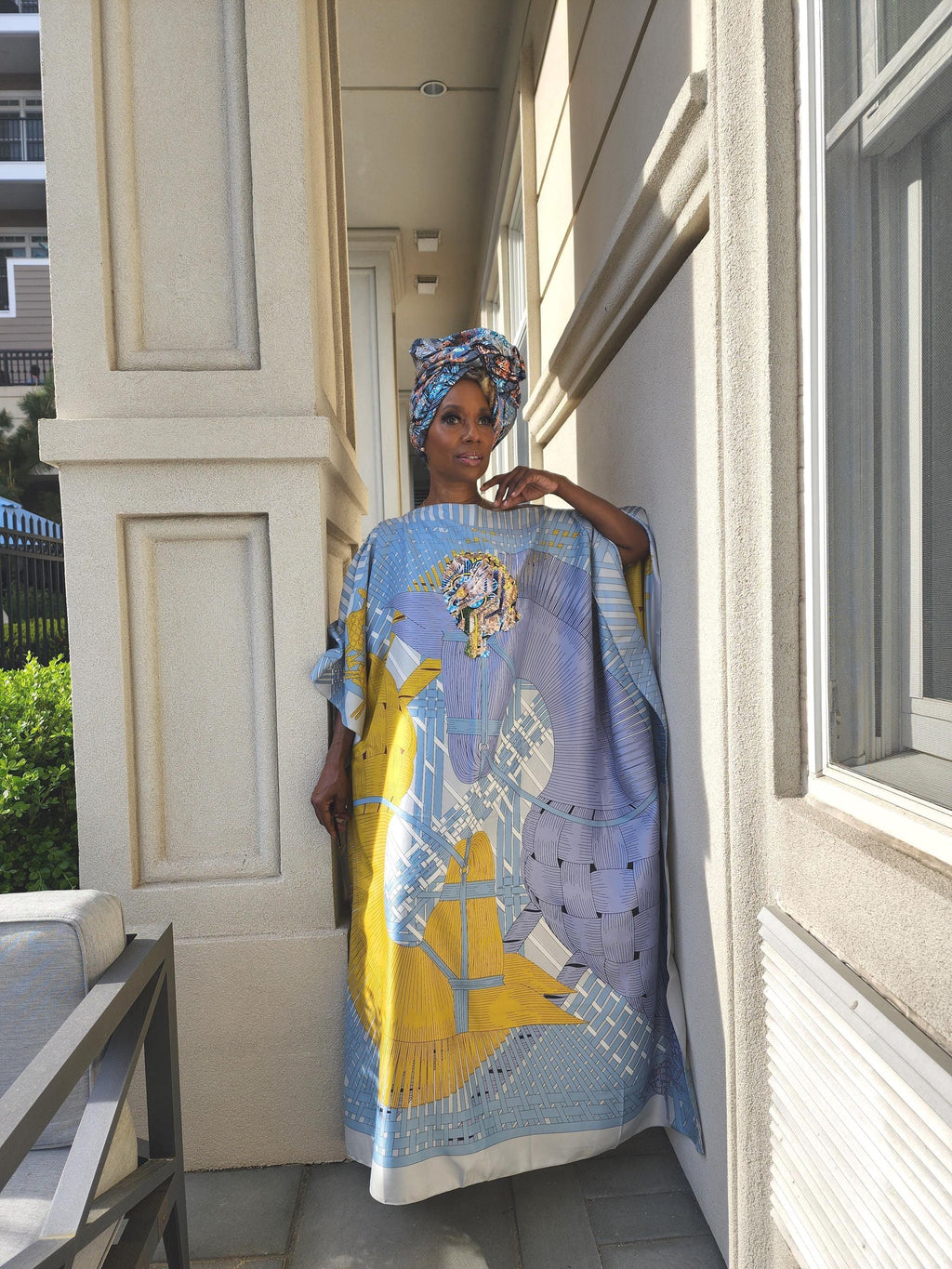 Sequin Afro-Girl Kaftan Dress – Luxury Vacation Gift, Handmade, One Size Fits Most