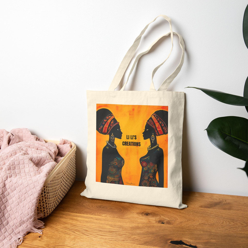 African Art Tote Bag: Li Li"s Creations, Vibrant Cotton Canvas