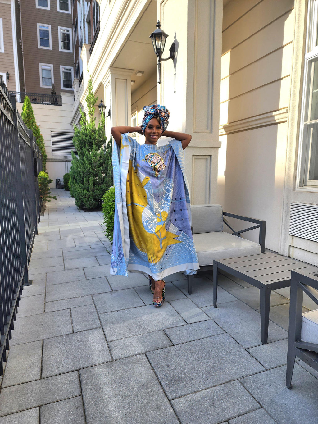 Sequin Afro-Girl Kaftan Dress – Luxury Vacation Gift, Handmade, One Size Fits Most