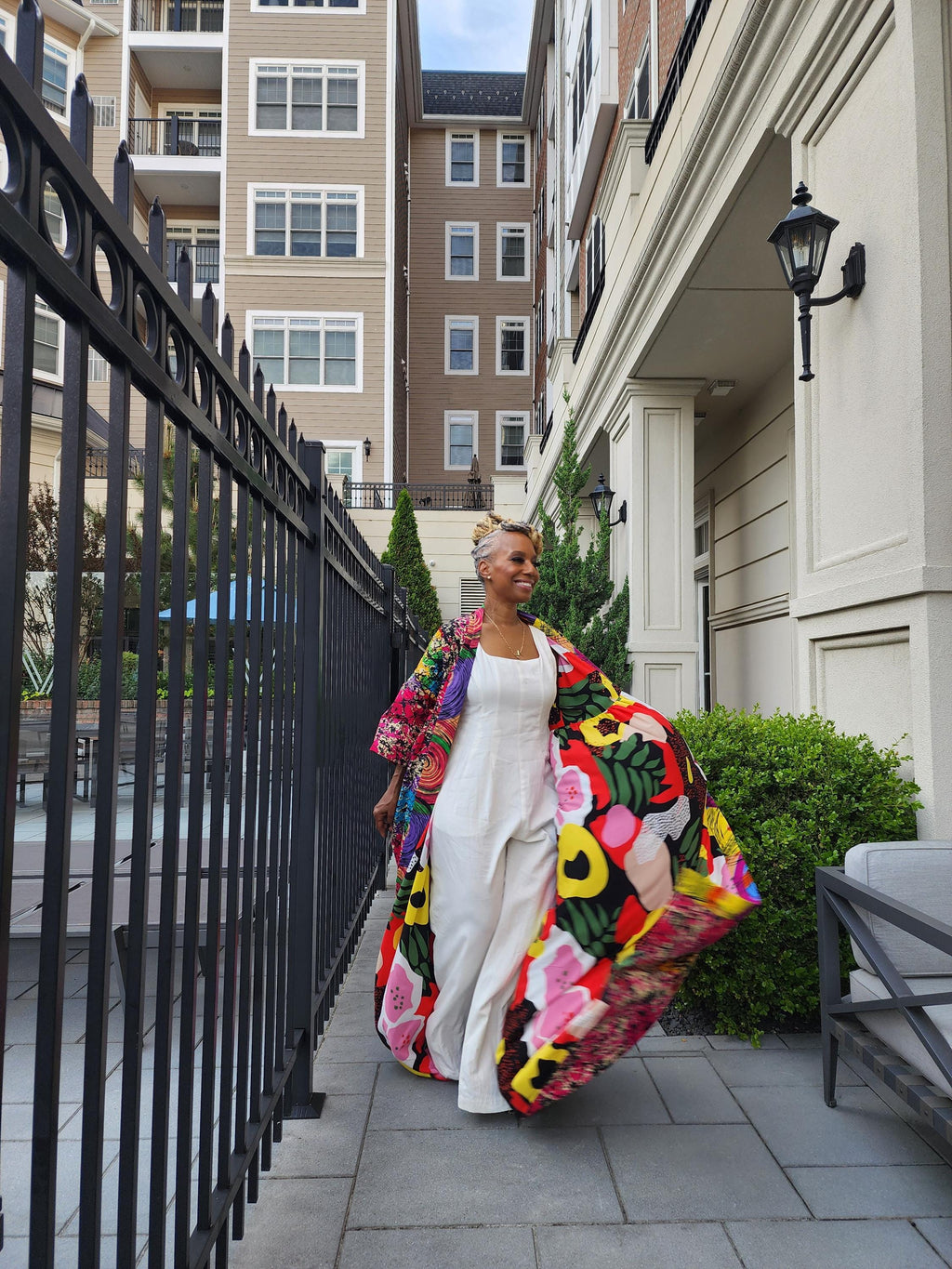 Reversible Harusi Kimono, African Wax Mix Print Kimono, Modest Church Dress, Full Length Duster