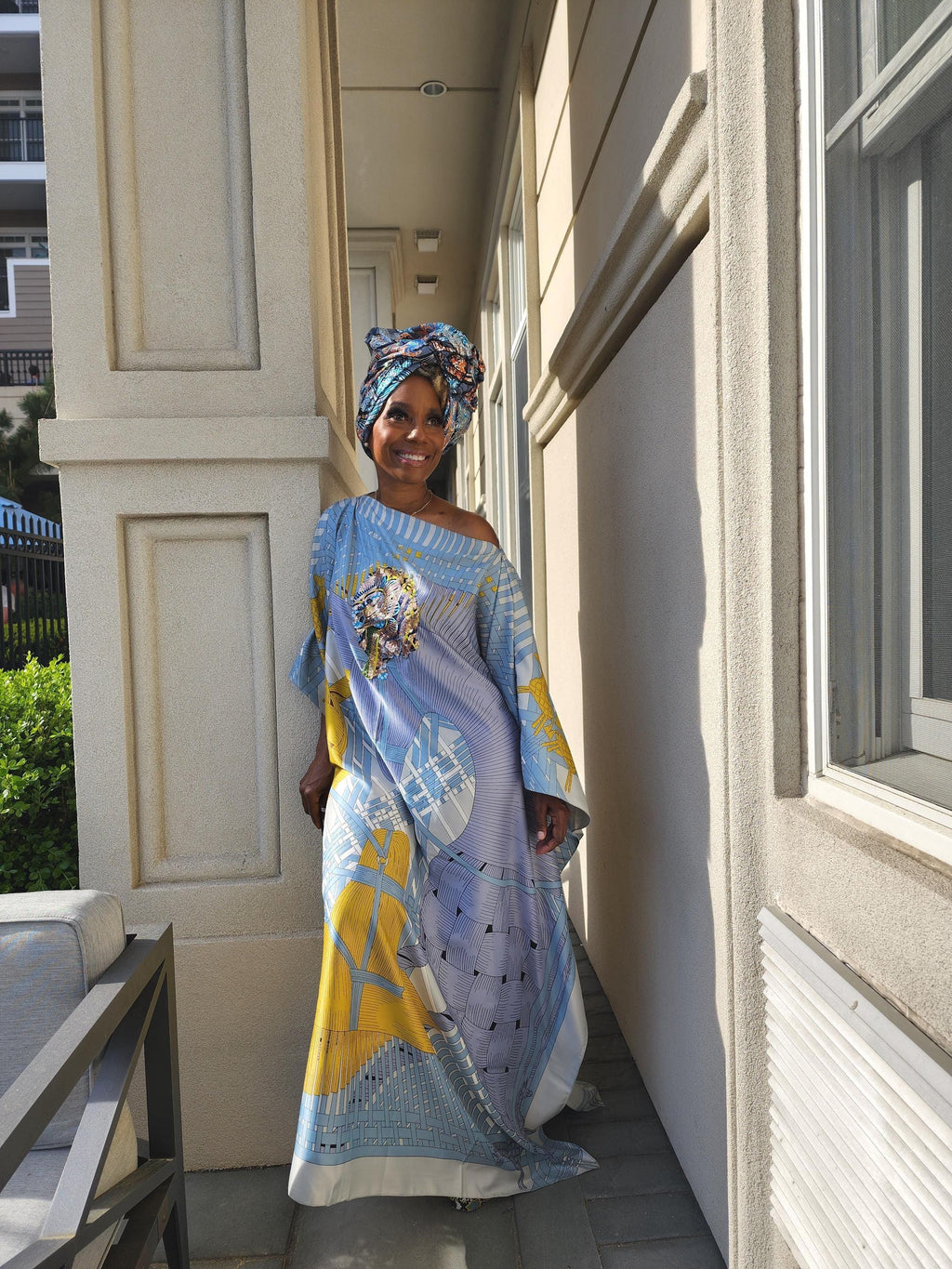 Sequin Afro-Girl Kaftan Dress – Luxury Vacation Gift, Handmade, One Size Fits Most