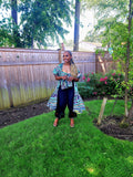 Funika Duster: Blue Glitter Ankara Jacket