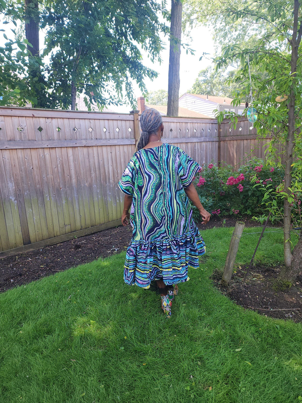 Funika Duster: Blue Glitter Ankara Jacket